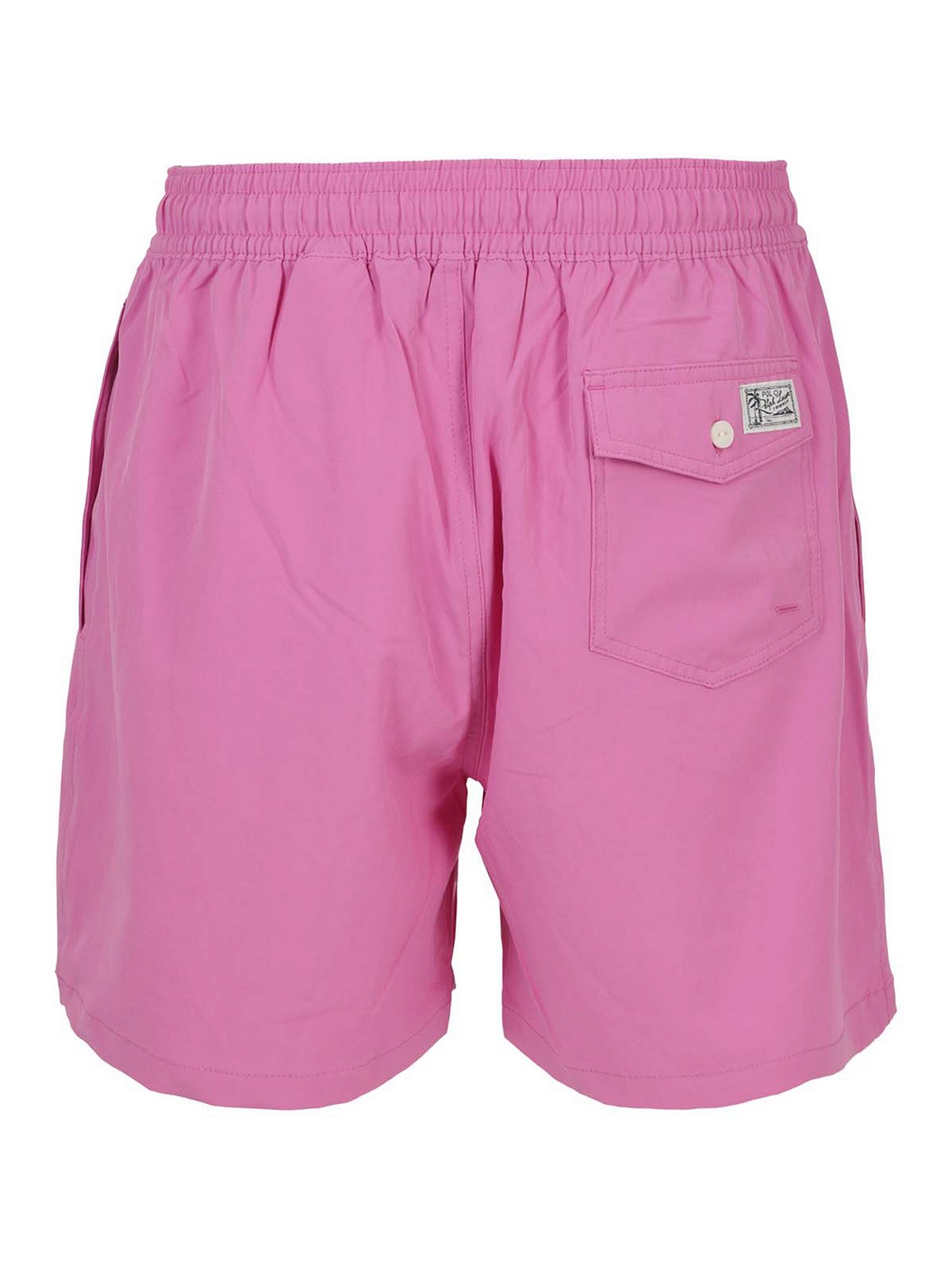 Shop Polo Ralph Lauren Logo Embroidery Nylon Swimshorts In Pink