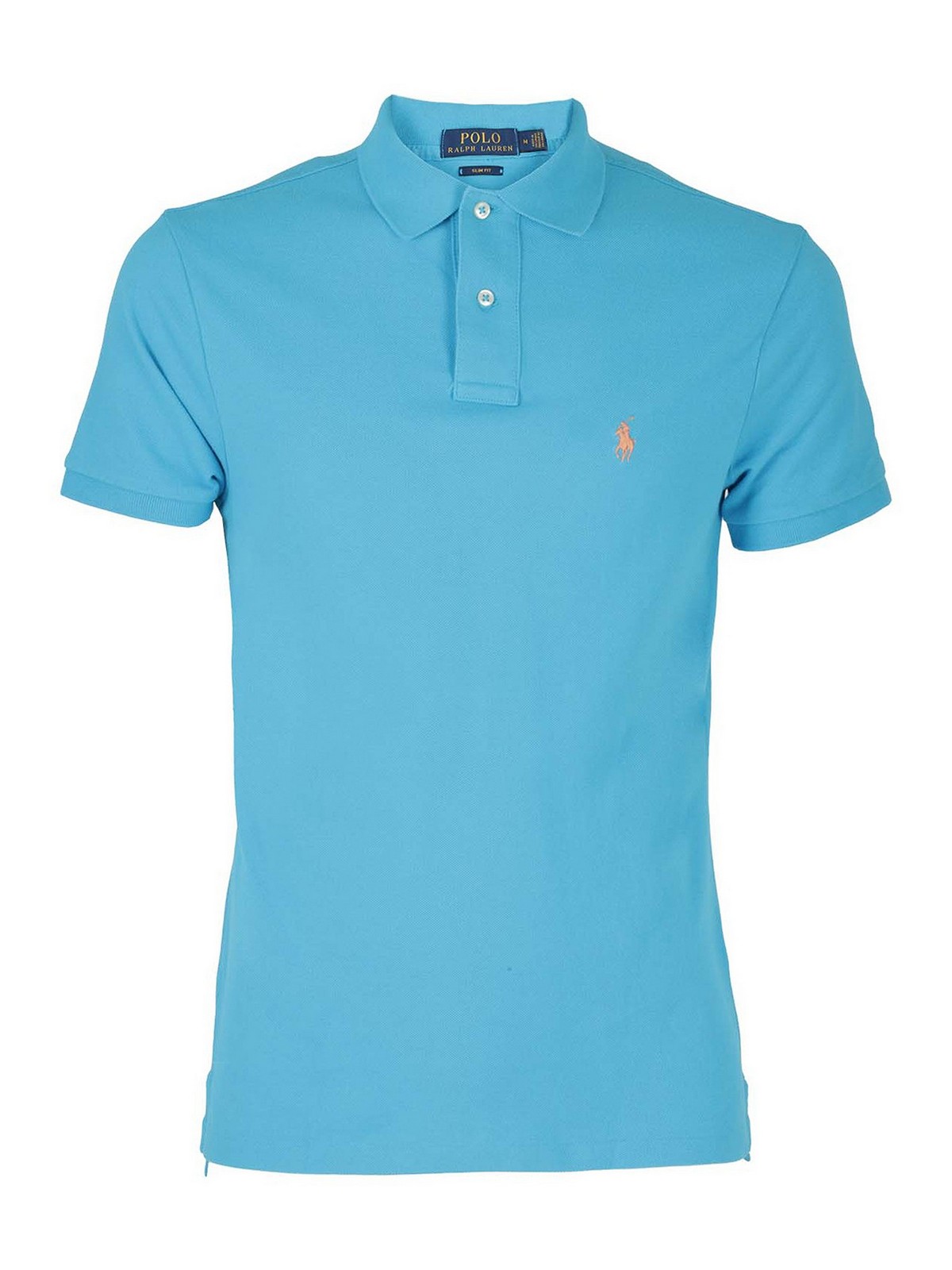 Polo Ralph Lauren Logo Embroidery Pique Polo Shirt In Light Blue