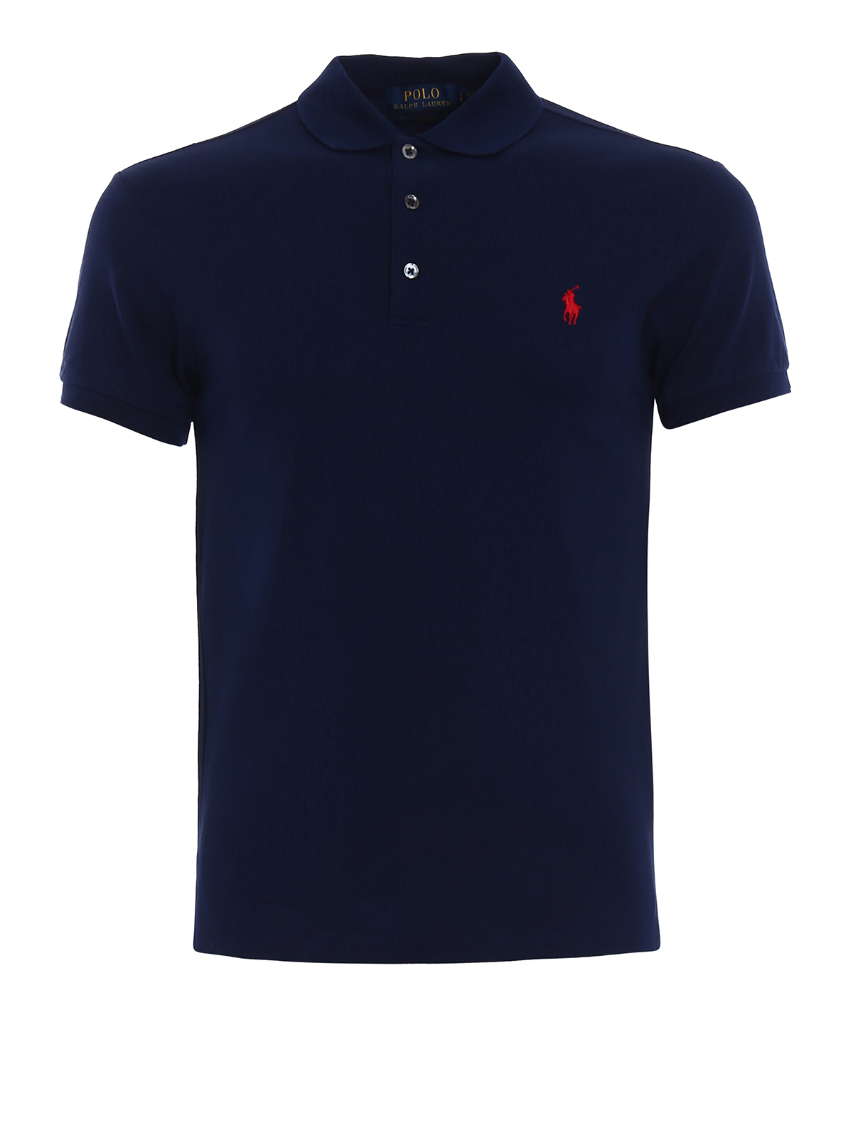 Polo Ralph Lauren Red Logo Classic Polo Shirt In Dark Blue