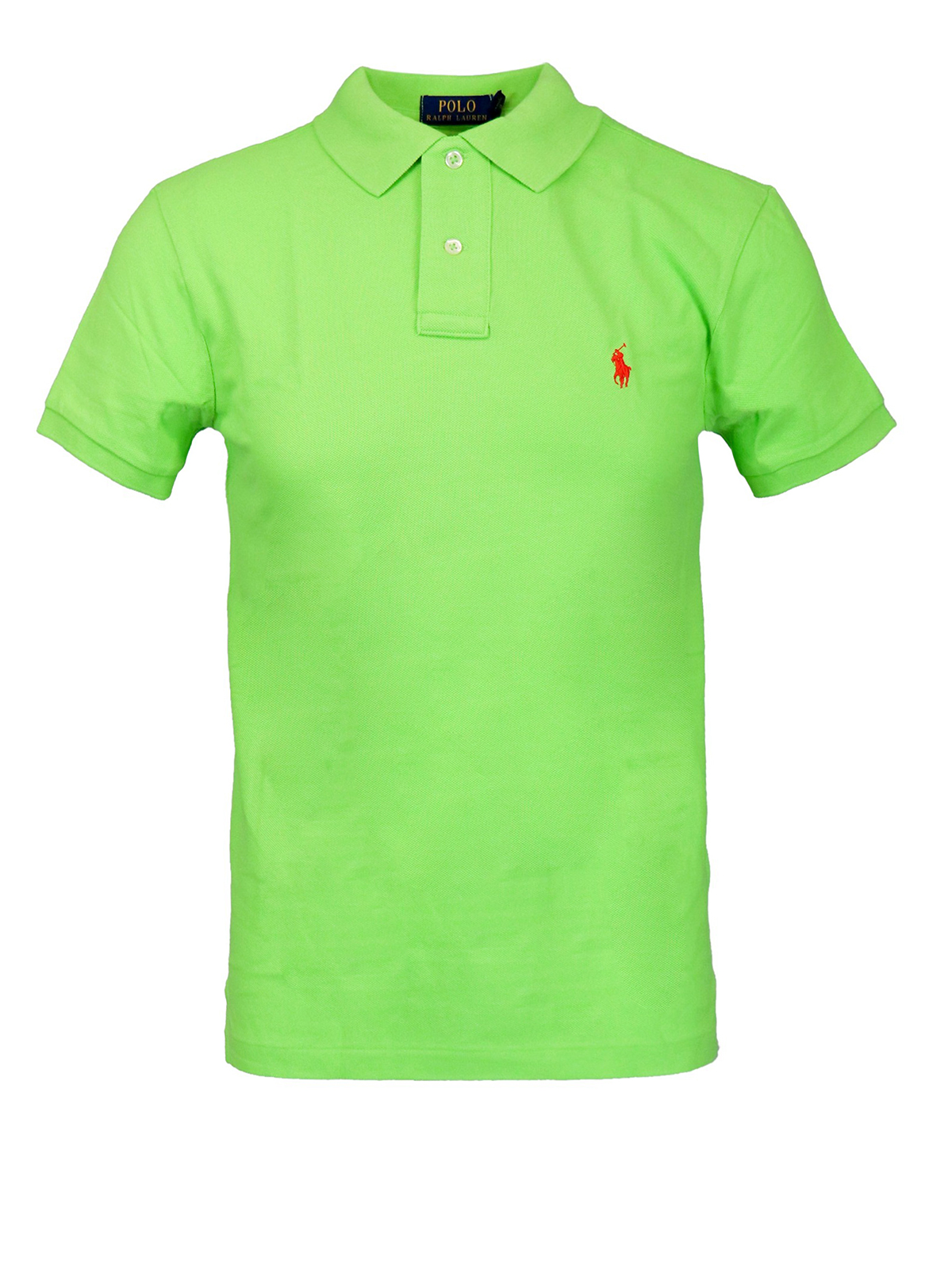 Polo Ralph Lauren Yellow Pique Cotton Polo Shirt In Green