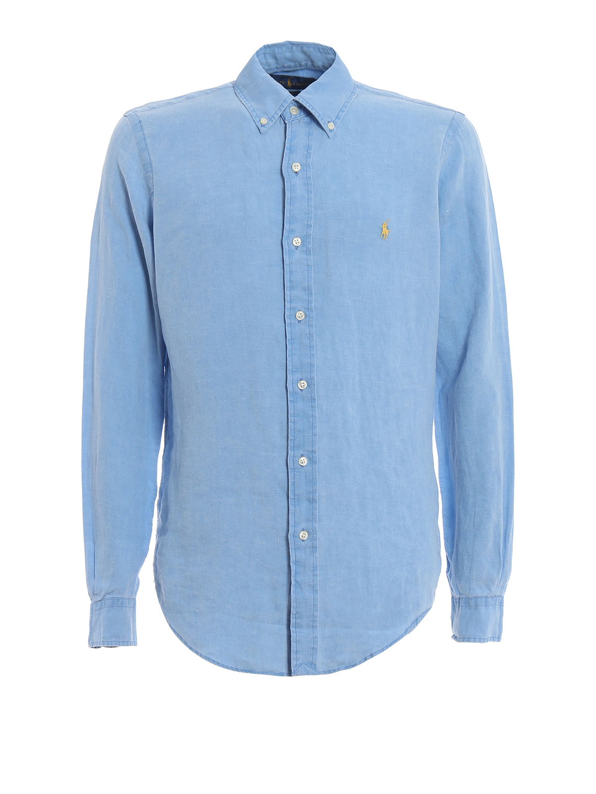 Shirts Polo Ralph Lauren - Light blue linen b/d shirt - 710744906009