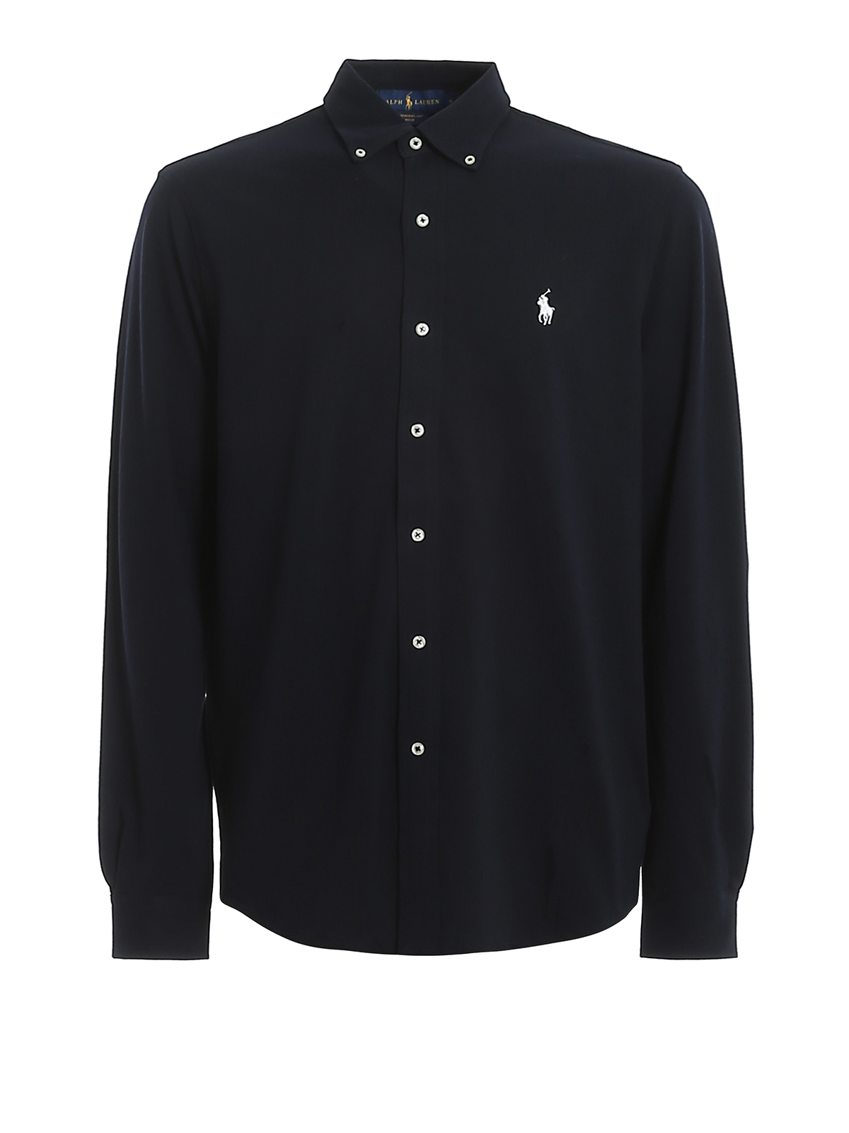 Polo Ralph Lauren Logo Embroidery Slim Navy Shirt In Dark Blue