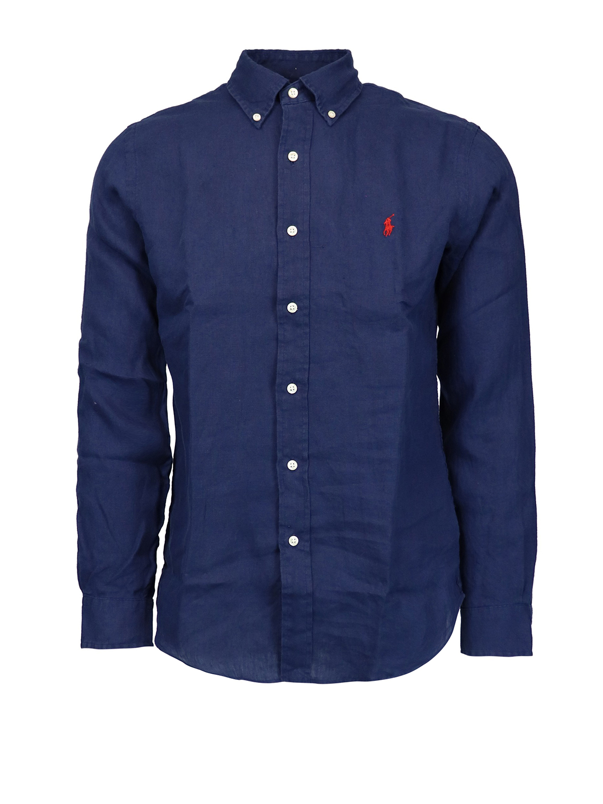 Polo Ralph Lauren Navy Linen Shirt In Dark Blue