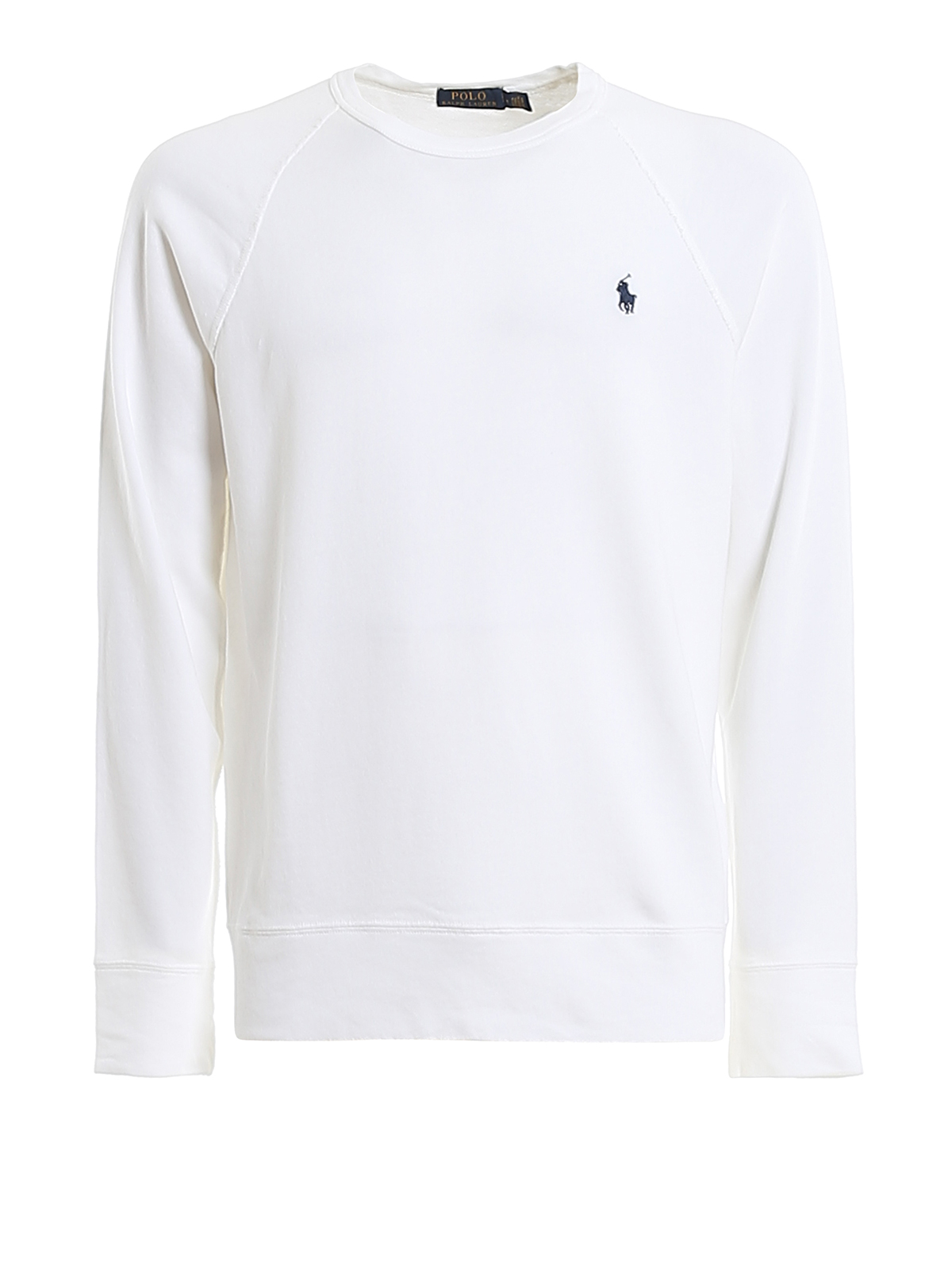 Polo Ralph Lauren Raglan Sleeve Crew Neck Sweatshirt In White