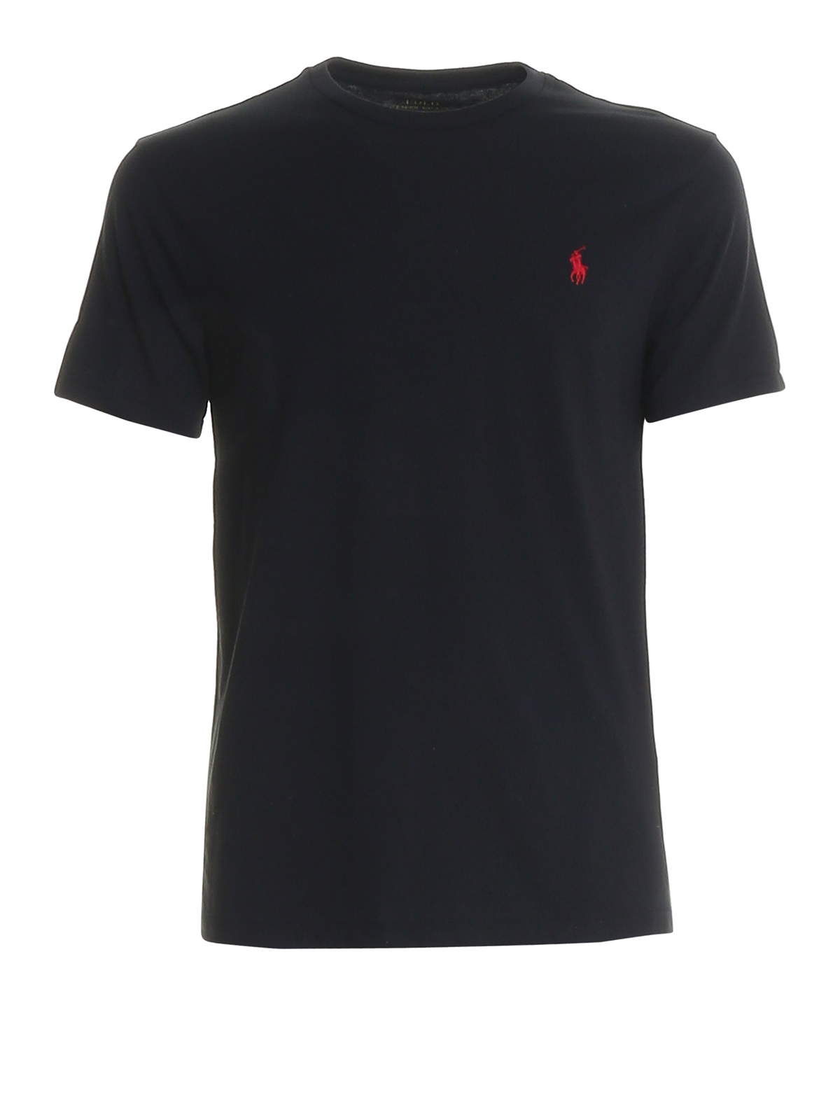 Shop Polo Ralph Lauren Jersey T-shirt With Embroidered Logo In Black