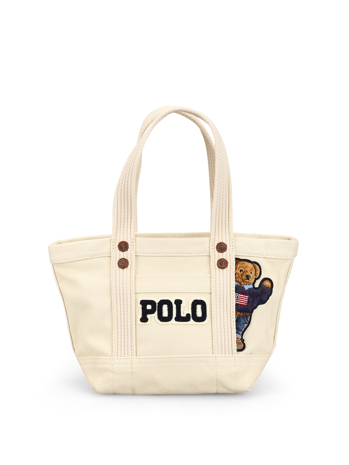 Totes bags Polo Ralph Lauren - Teddy Bear patch cream cotton mini tote bag  - 428746183001