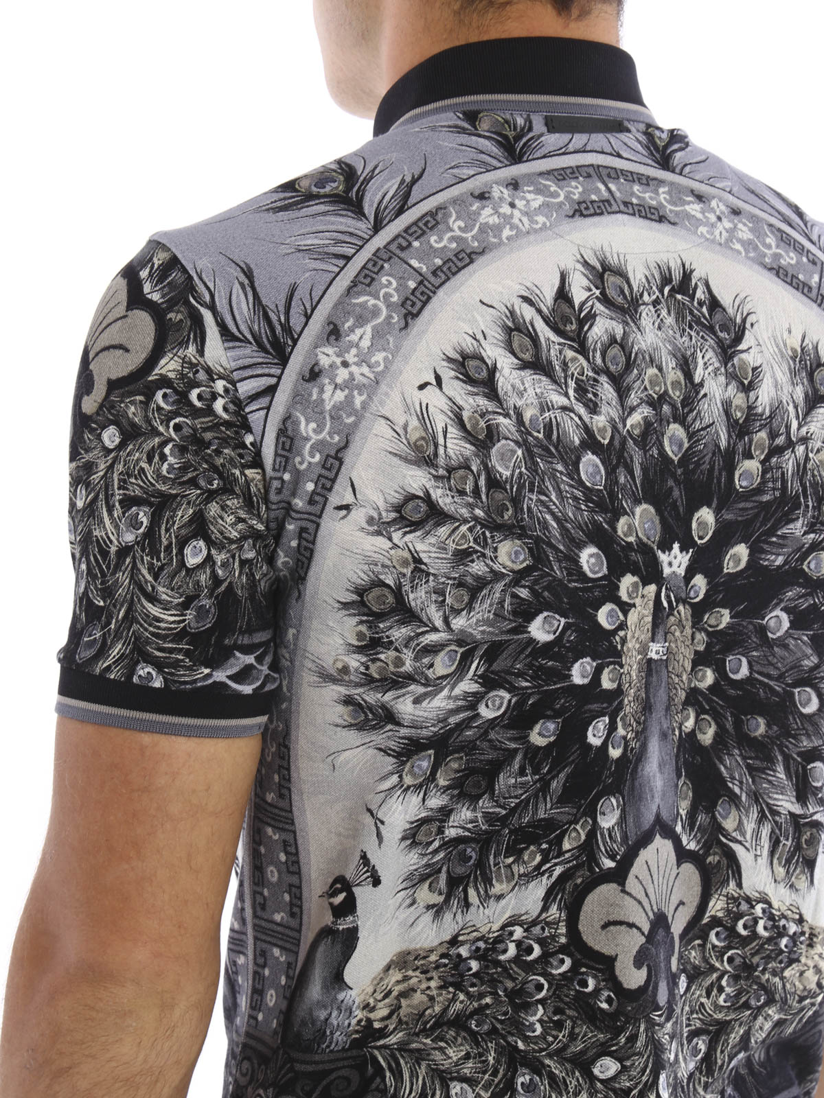 Dolce & Gabbana Peacock print polo shirt - Men|G8FX4TG7HCQX0801