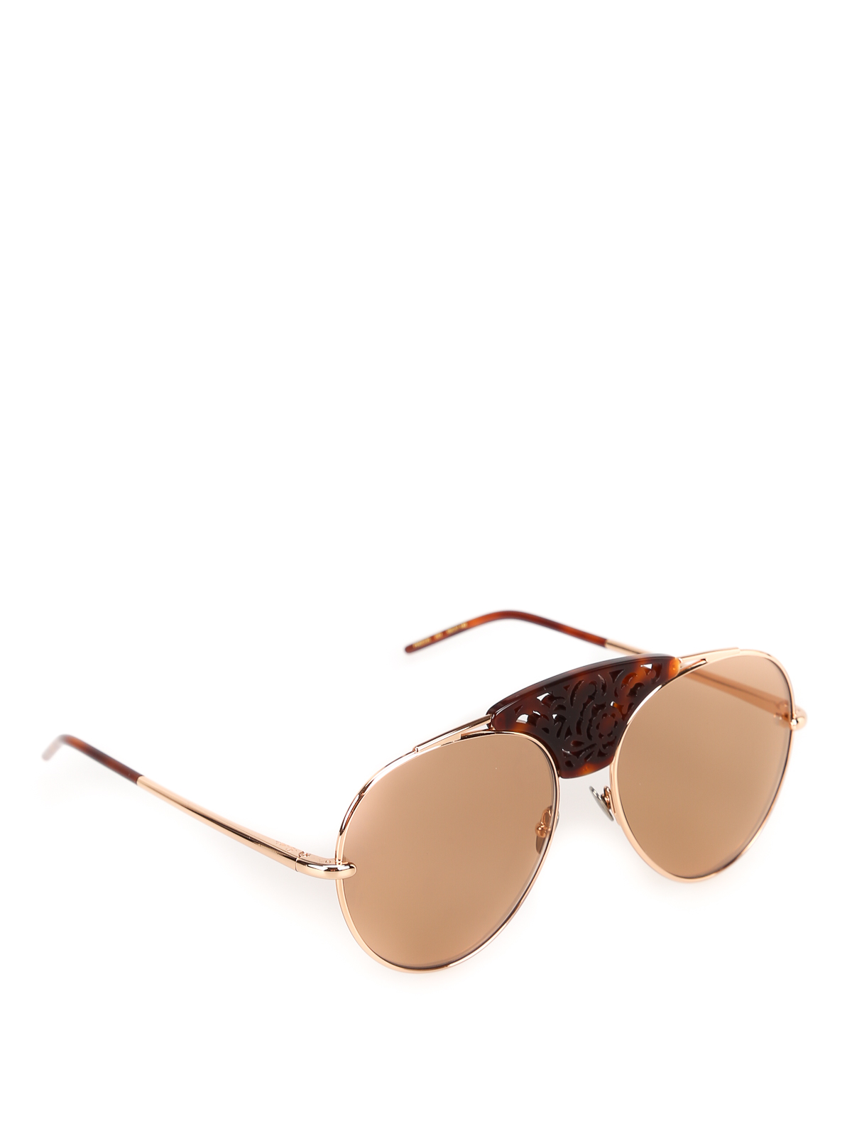 Pomellato Laser cut embellished aviator sunglasses|PM0033S003 display picture 1