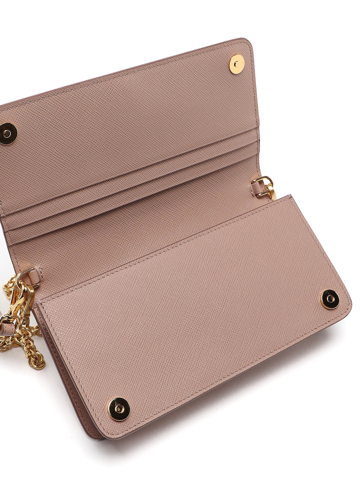 Prada - Saffiano Leather Wallet On Chain Cipria
