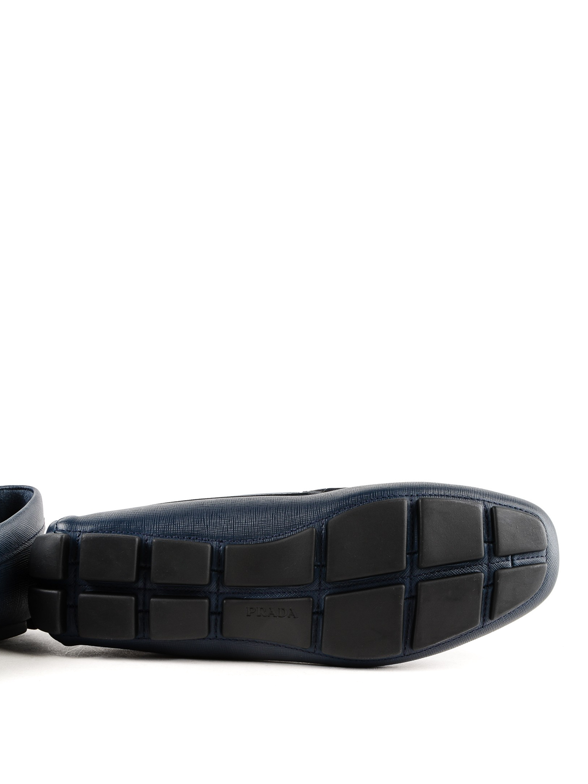 Prada Sport Deep Navy Blue Leather Driver Loafers Toggle Lace Italy Size 5.5 PRADA Suede Driver Shoes Loafer Shoes - 2DD001 Navy Blue  main image 4