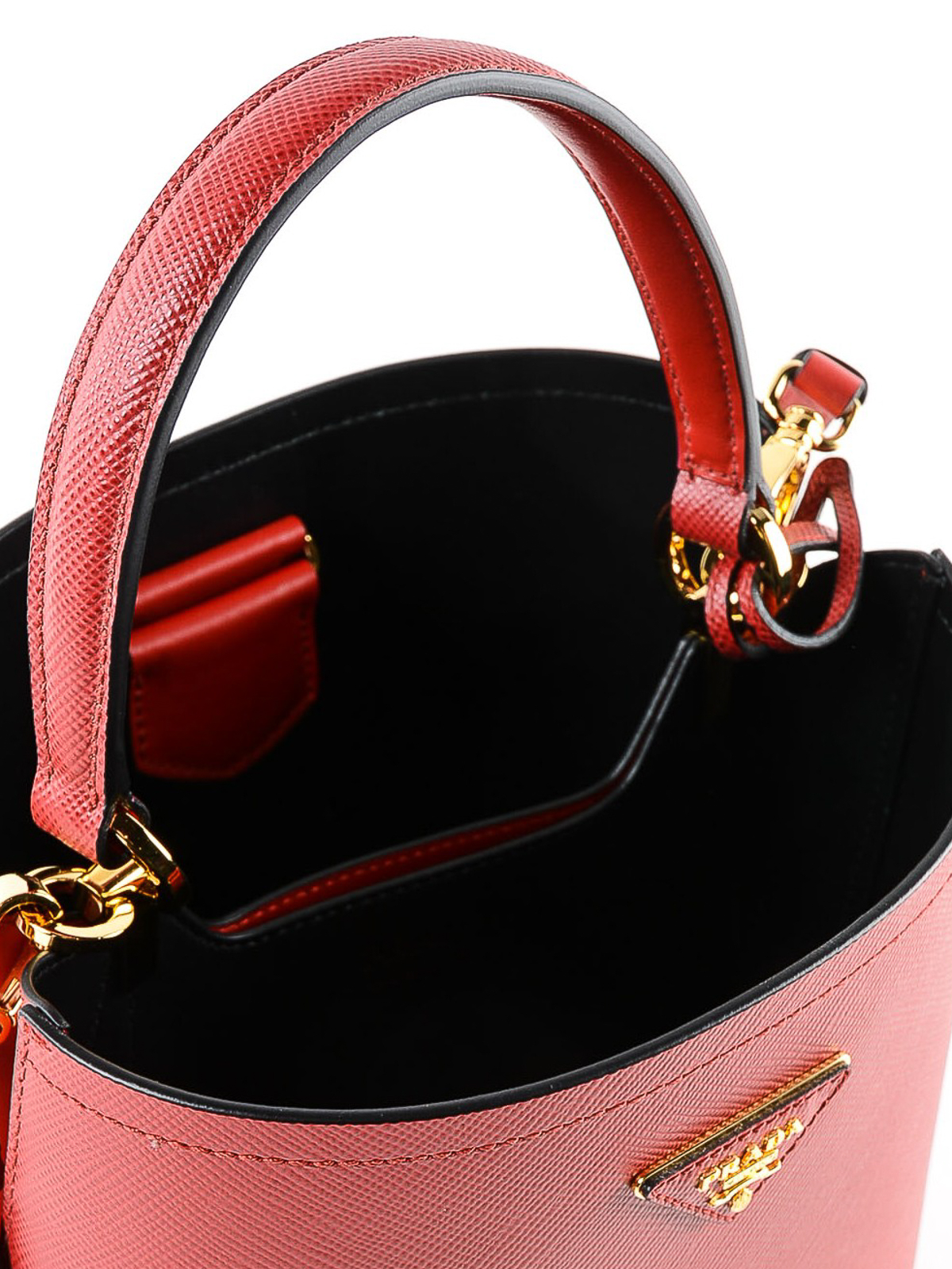 Saffiano Bowler Bag with Strap Red (Fuoco)