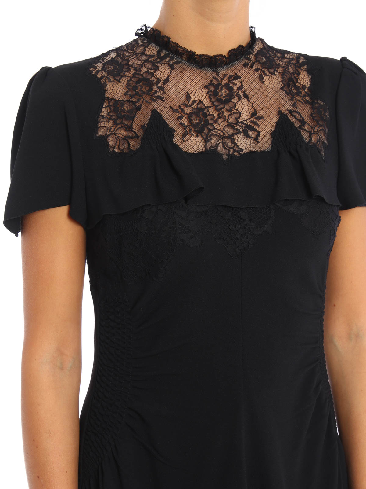 Prada Sable dress with lace marquetry - Black|P33O51JYBF0806
