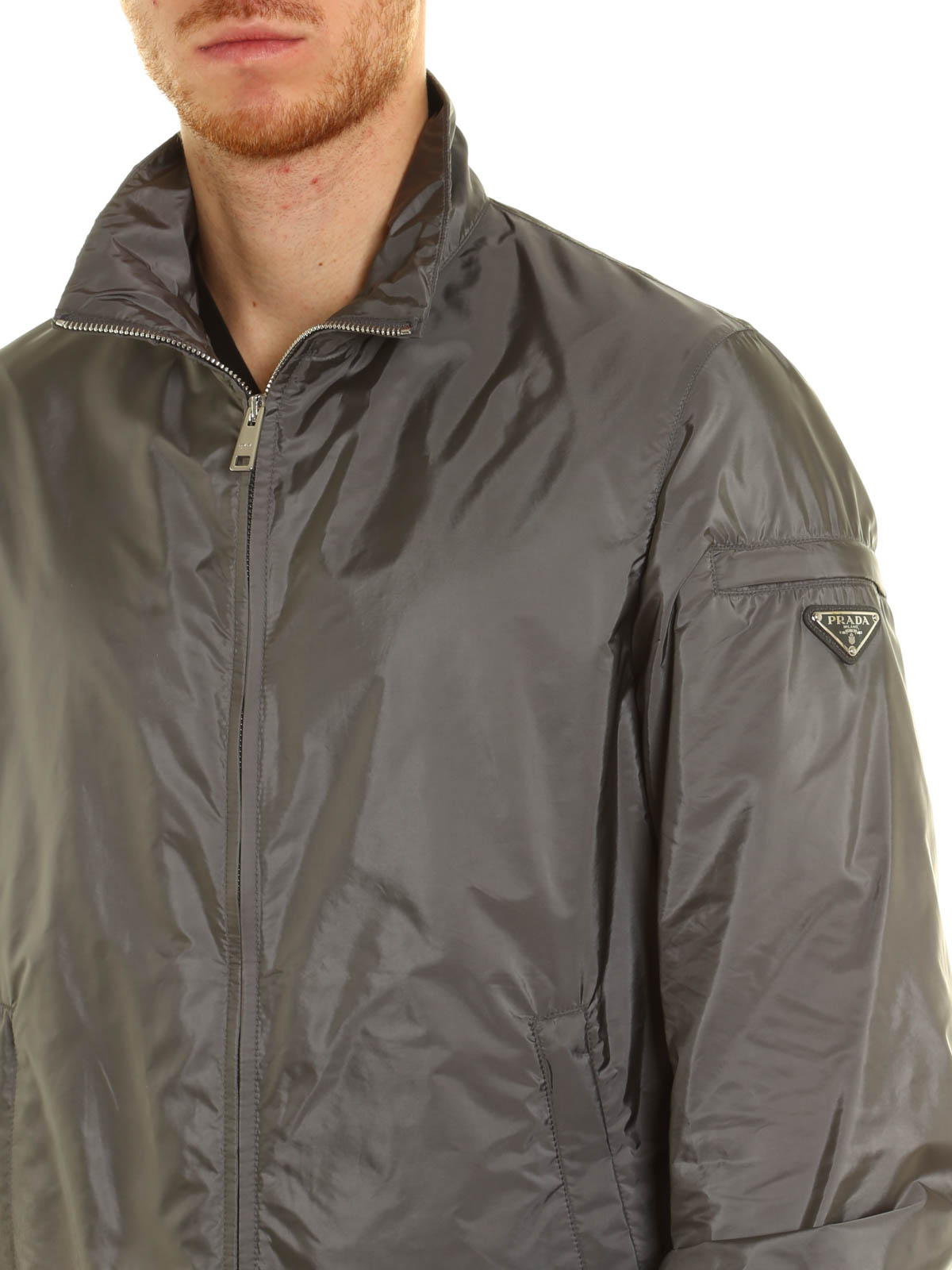 Prada Windproof nylon jacket - Grey - Men|SGI278Q04D65