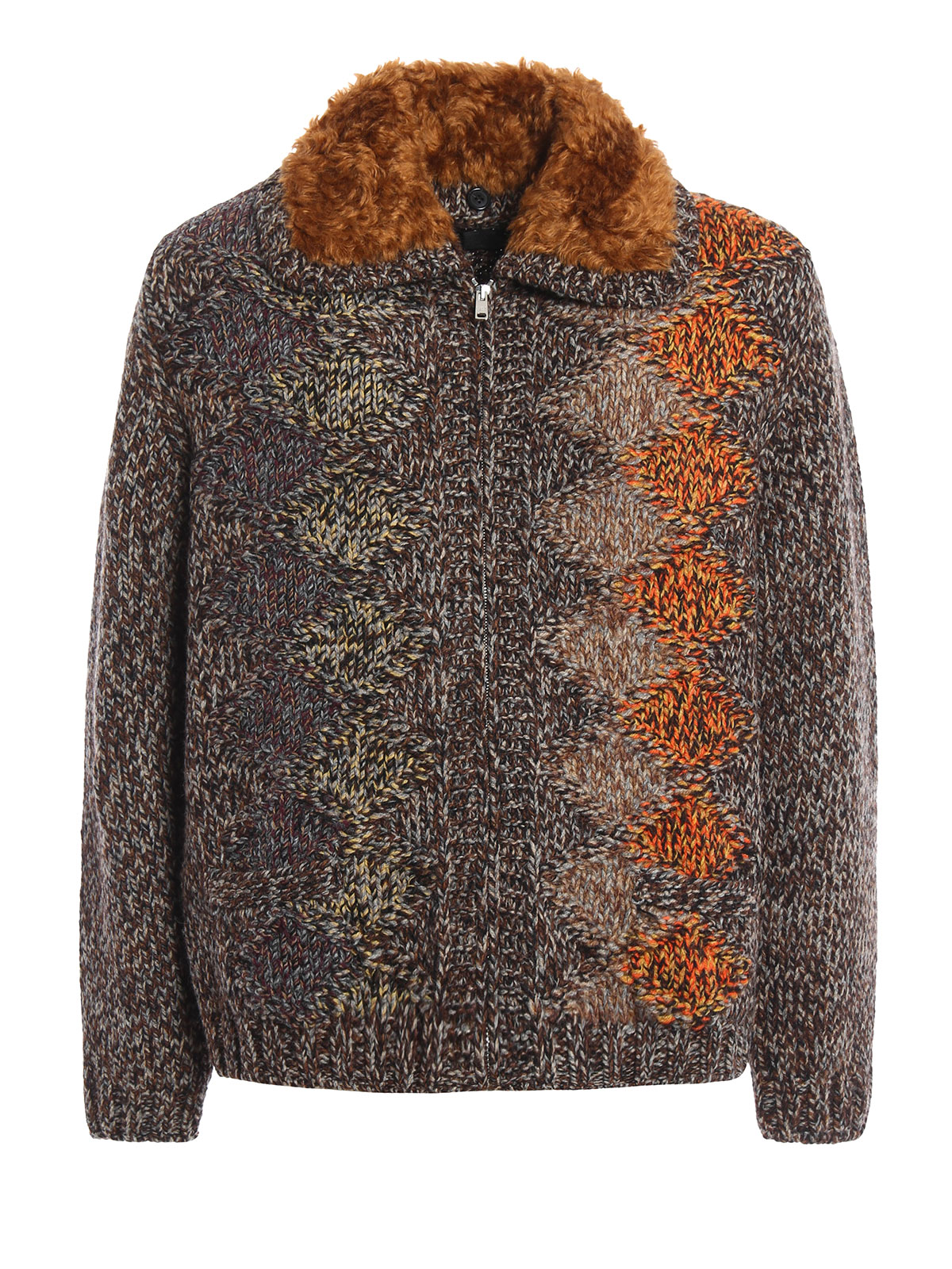 PRADA (プラダ) 23AW Cashmere Knit Cardigan カラー切替