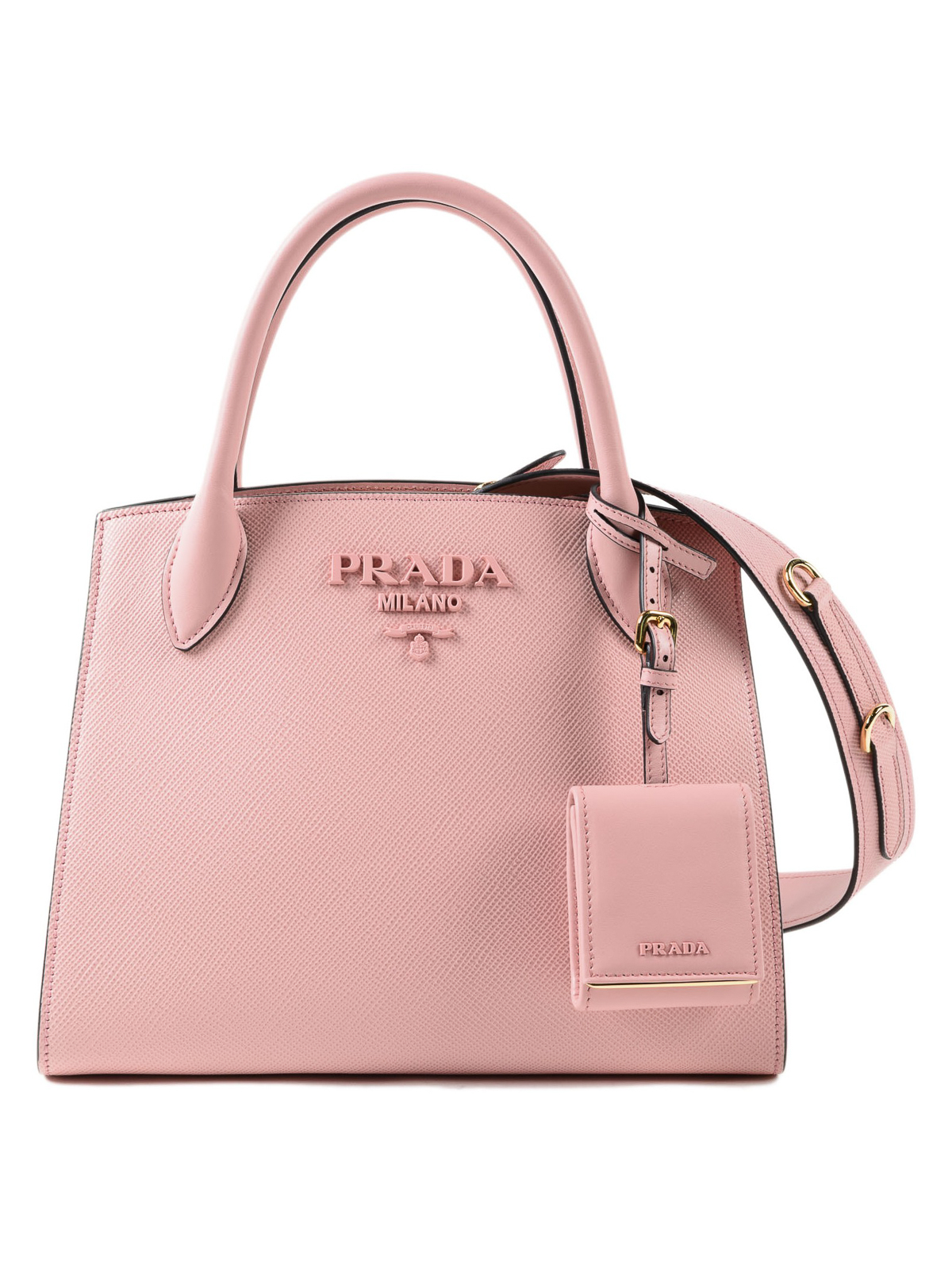 Prada Saffiano Leather Monochrome Bag - Pink
