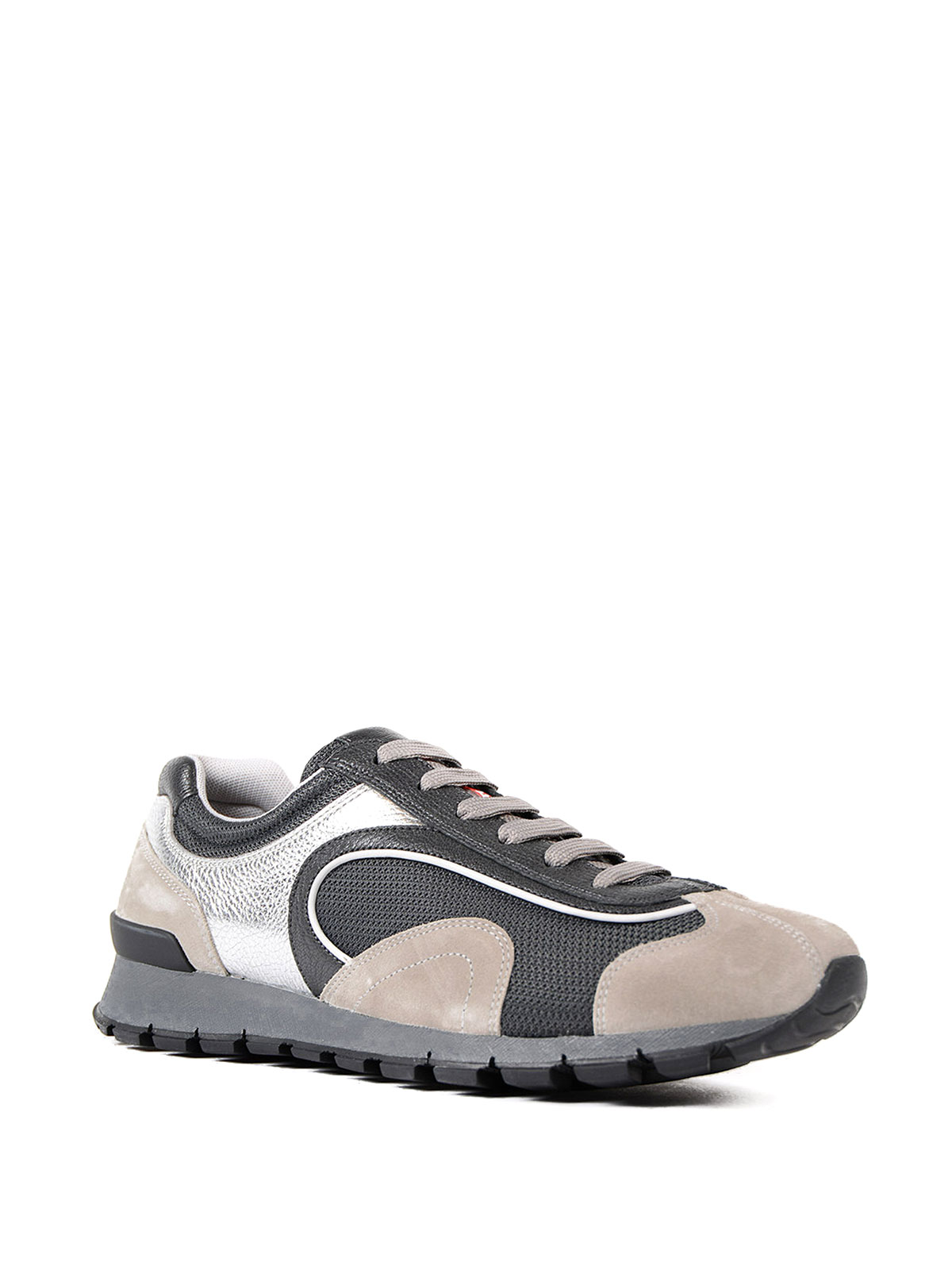 PRADA Linea Rossa Nylon & Suede Trainer