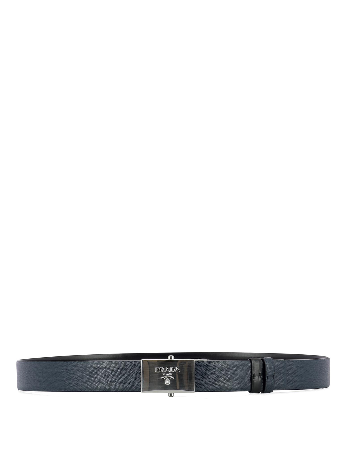 Prada Logo plaque buckle double belt - Black|2CM0692AJ9F0RD7