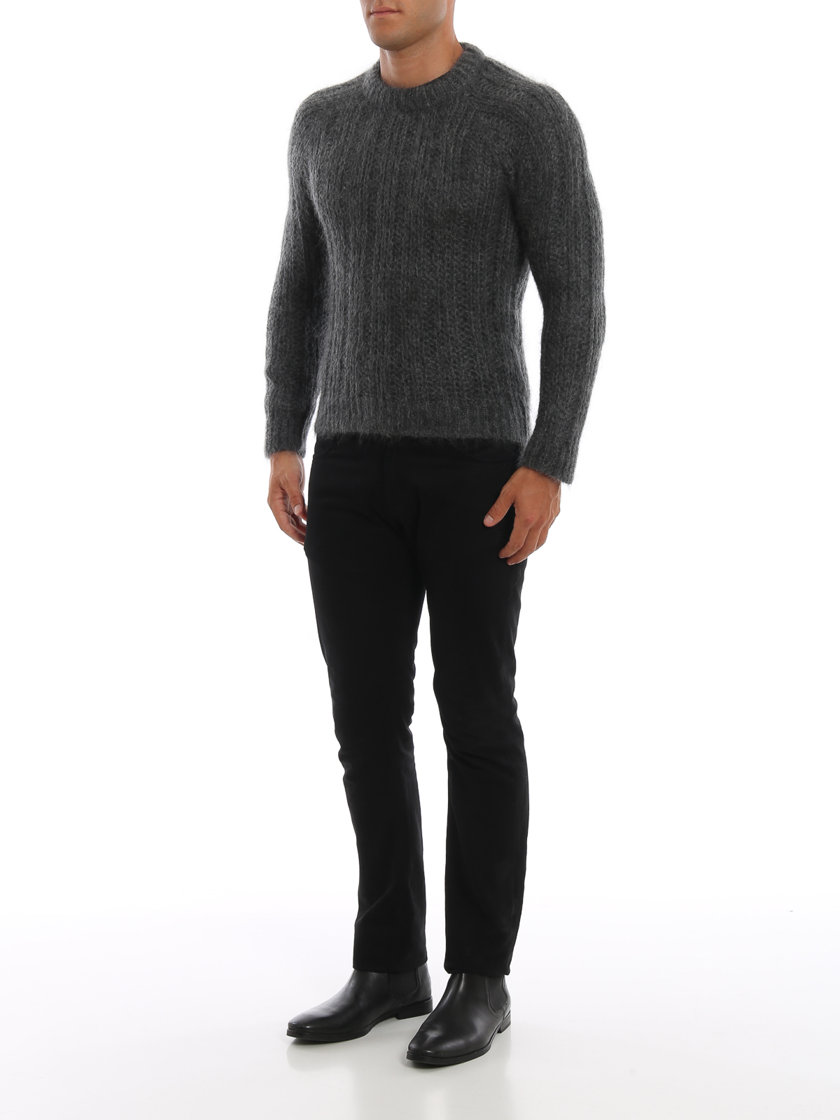 Crew necks Prada - Ribbed mohair sweater - UMA9891UZ0480