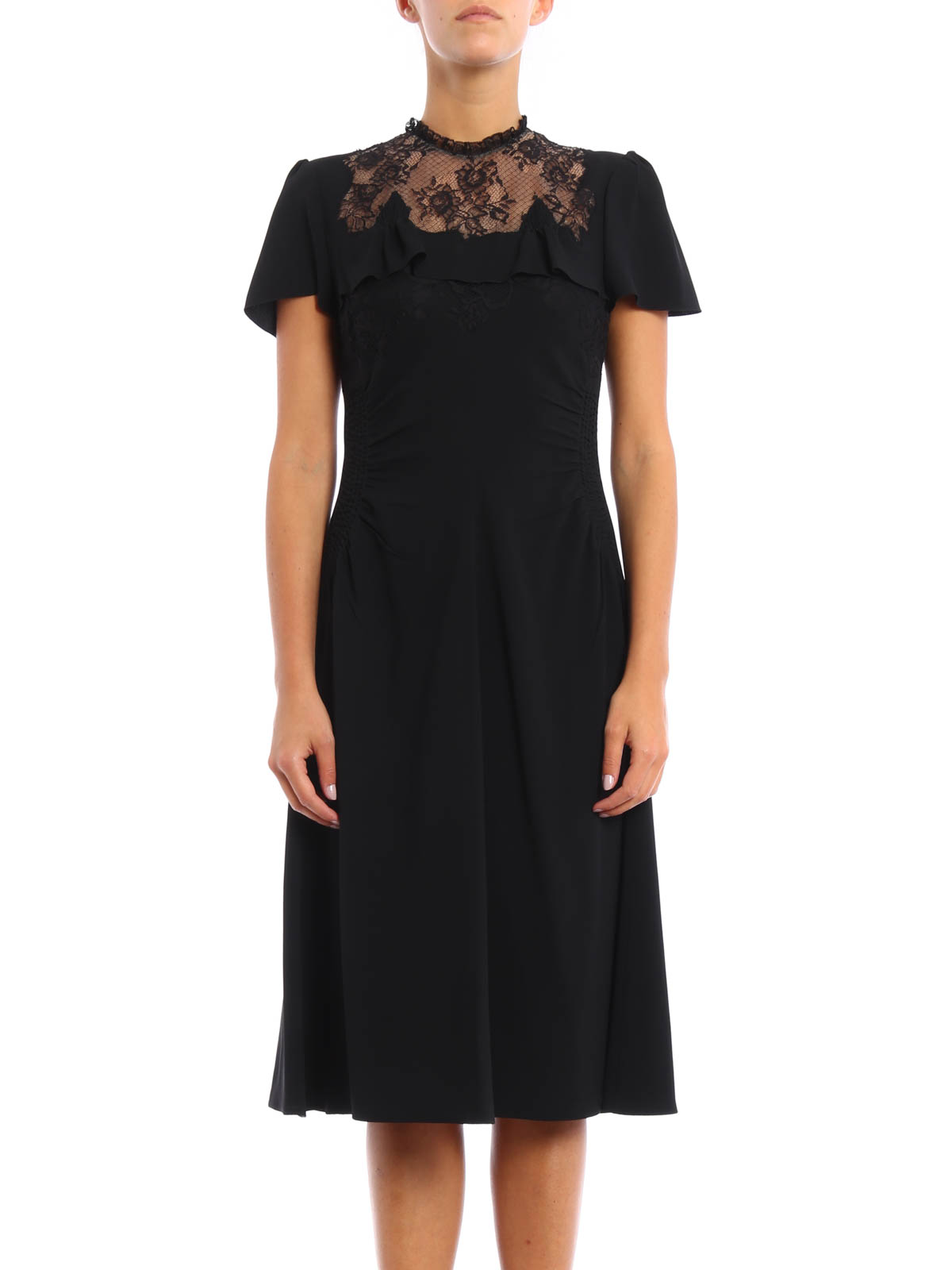 Prada Sable dress with lace marquetry - Black|P33O51JYBF0806