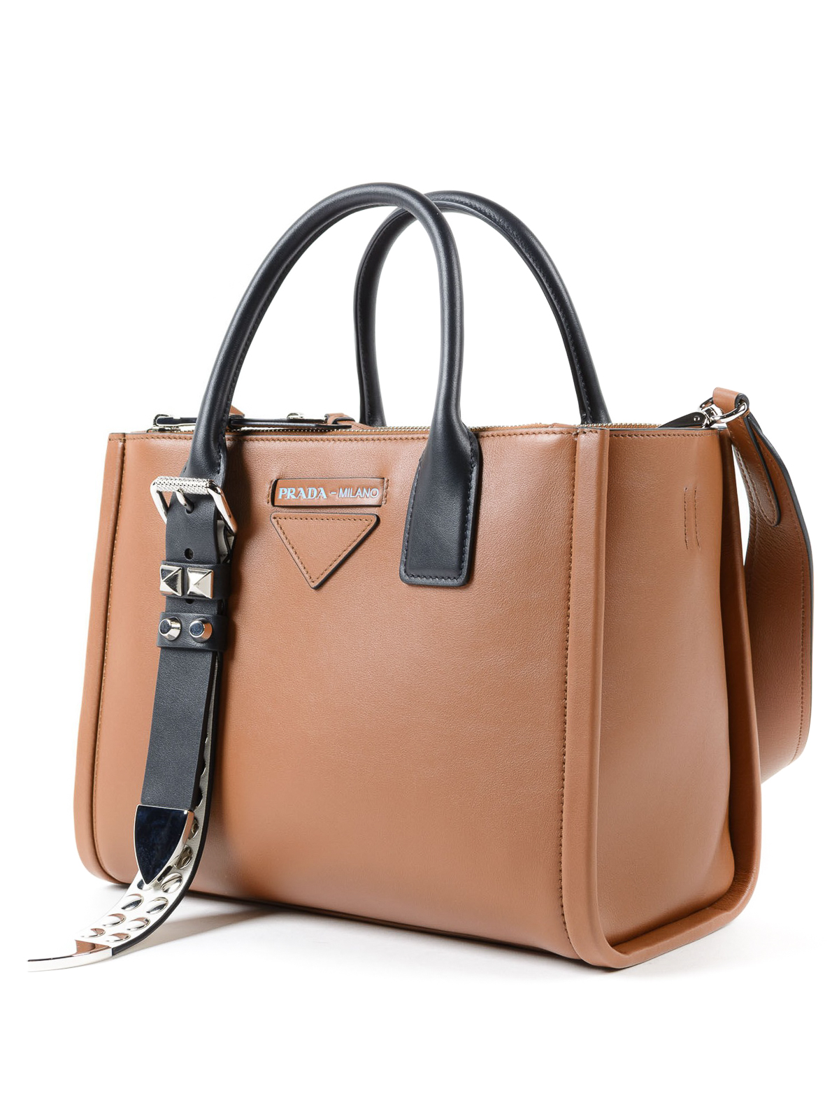 Prada concept leather discount tote