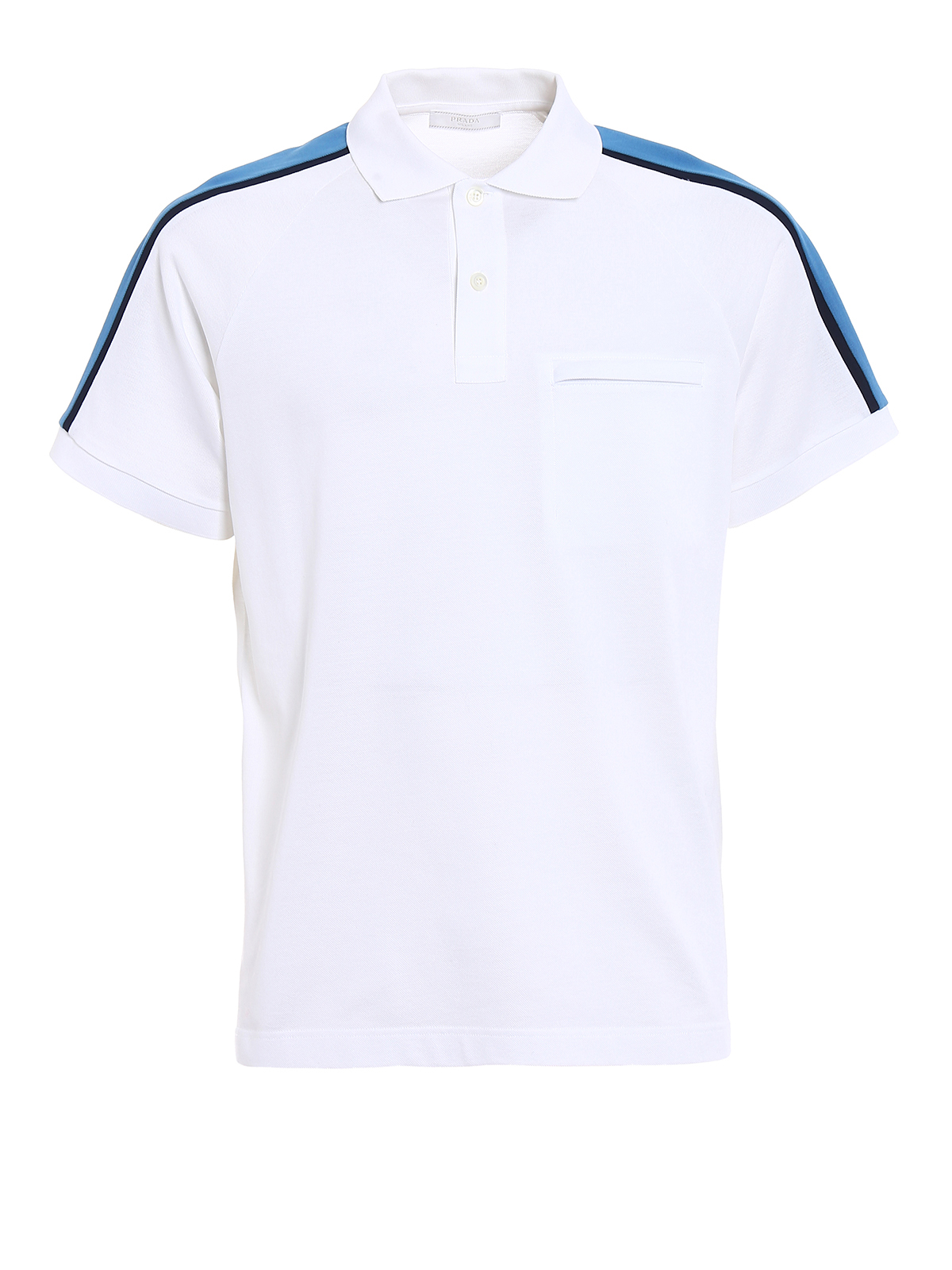 Prada White Logo Embroidered Cotton Pique Polo T-Shirt L Prada