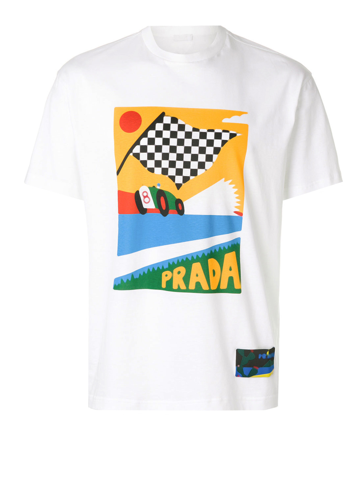 Tシャツ・カットソー Prada T-Shirt In Cotone Con Logo Prada Stretch Cotton T-Shirt with Logo | Saks Fifth Avenue
