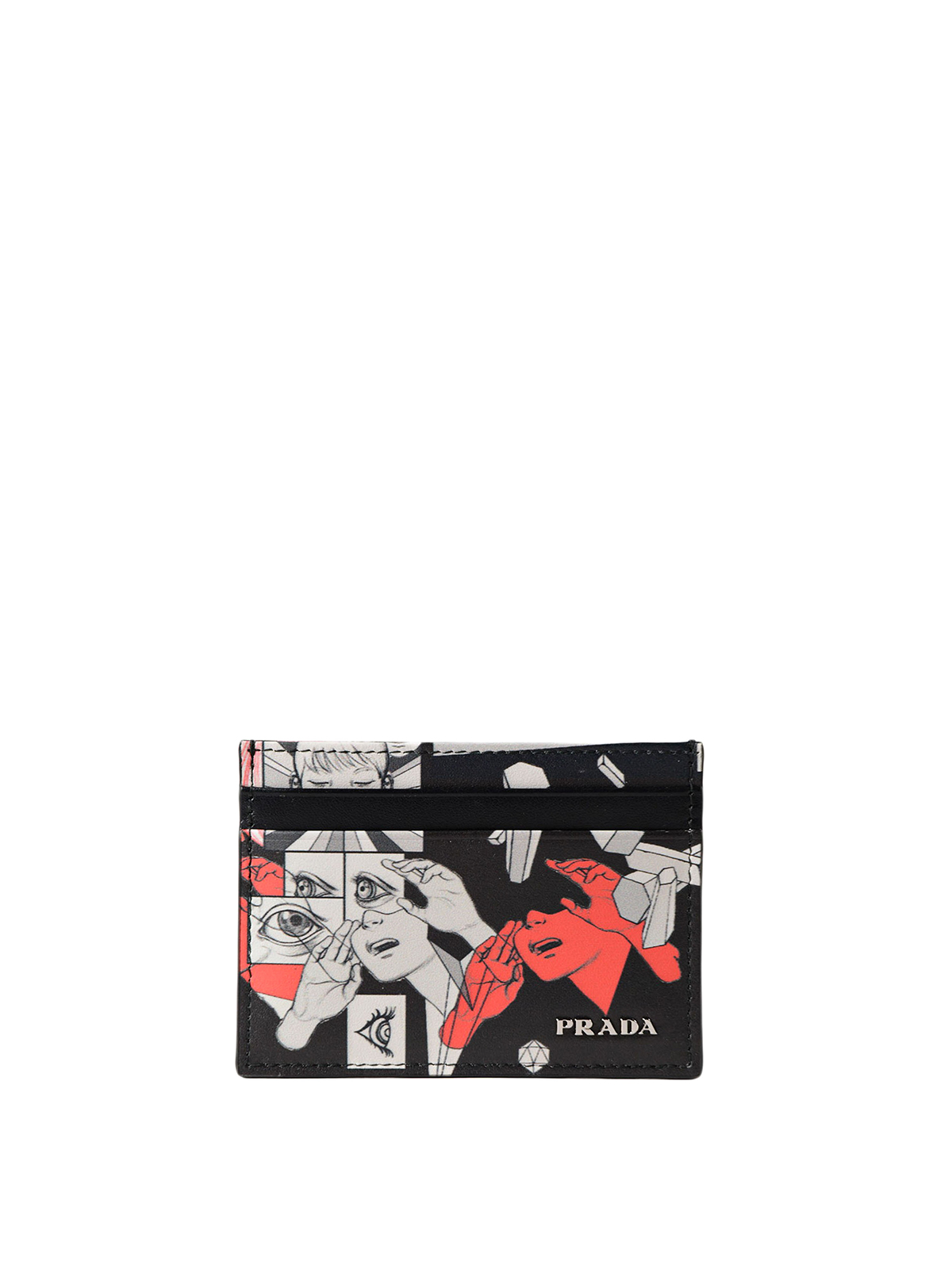 Prada Printed leather card case - Black - Men|2MC1492BTG002
