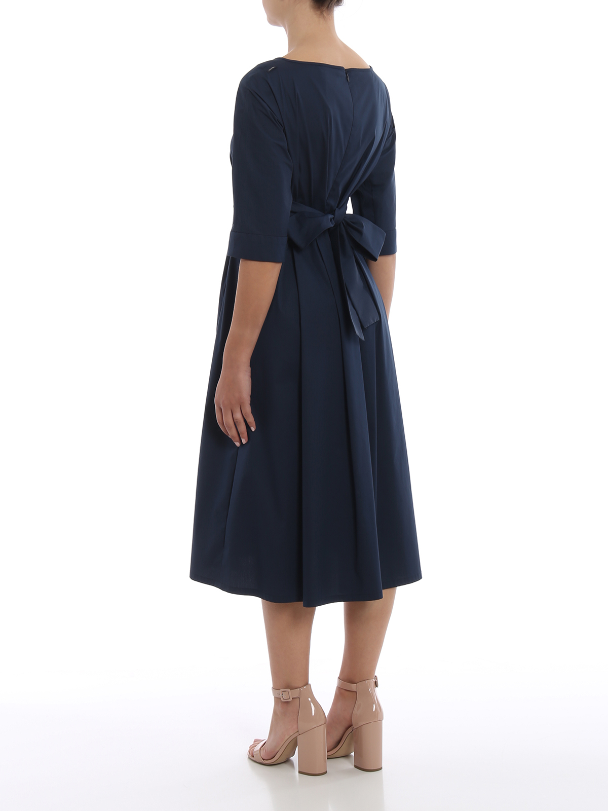 ワンピース S MAX MARA DARK BLUE MOIRS COTTON DRESS S Max Mara Dresses for Women