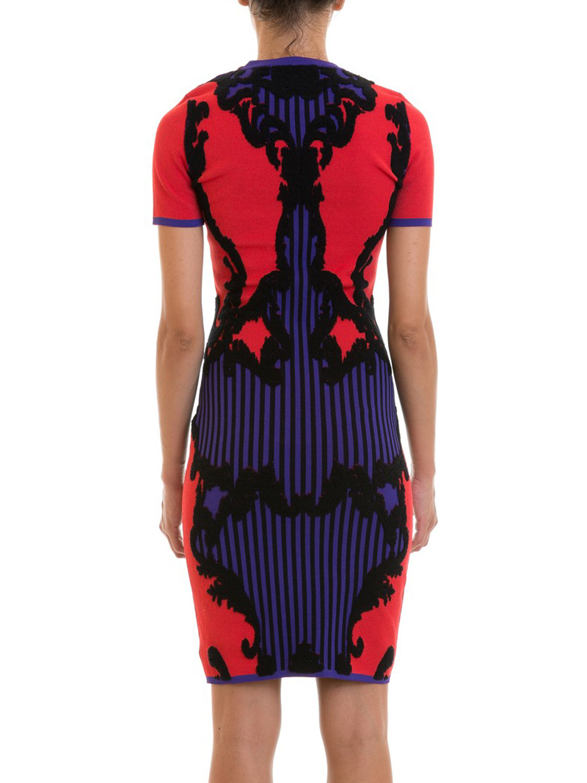 Versace Printed knit viscose fitted dress|A80640A226048A3780