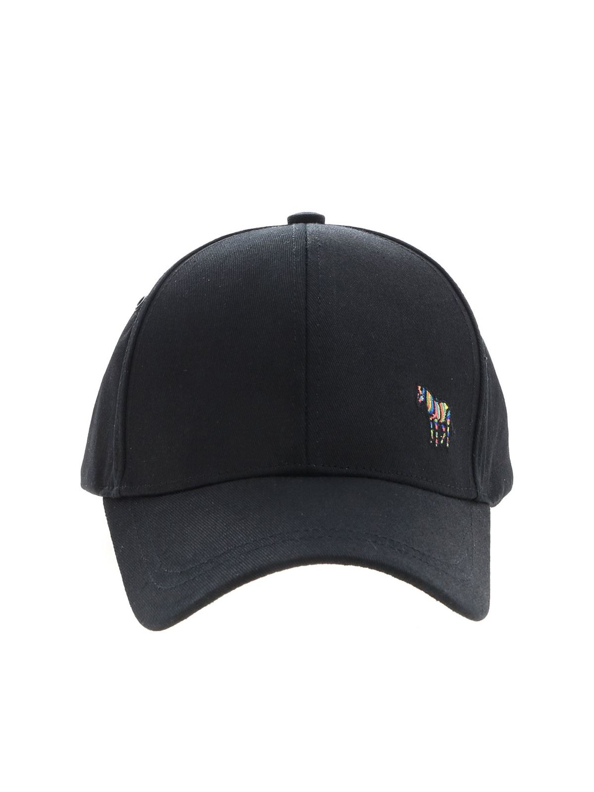 Ps By Paul Smith Black Baseball Hat With Zebra Embroidery