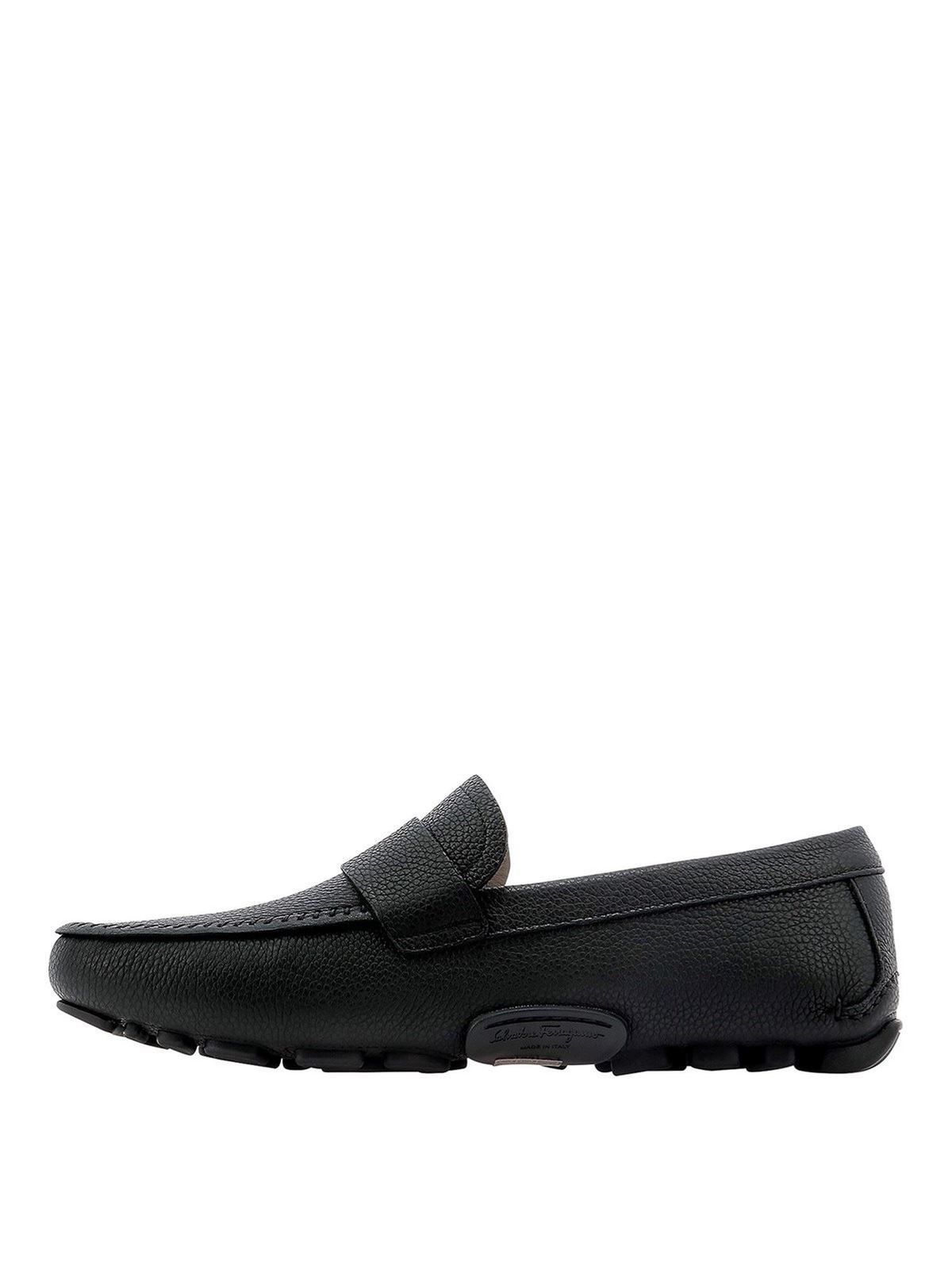 NEW SALVATORE FERRAGAMO men\'s rasca driver moccasin shoes in black Ferragamo Rasca loafers in black - Black - Men|736547 main image 3