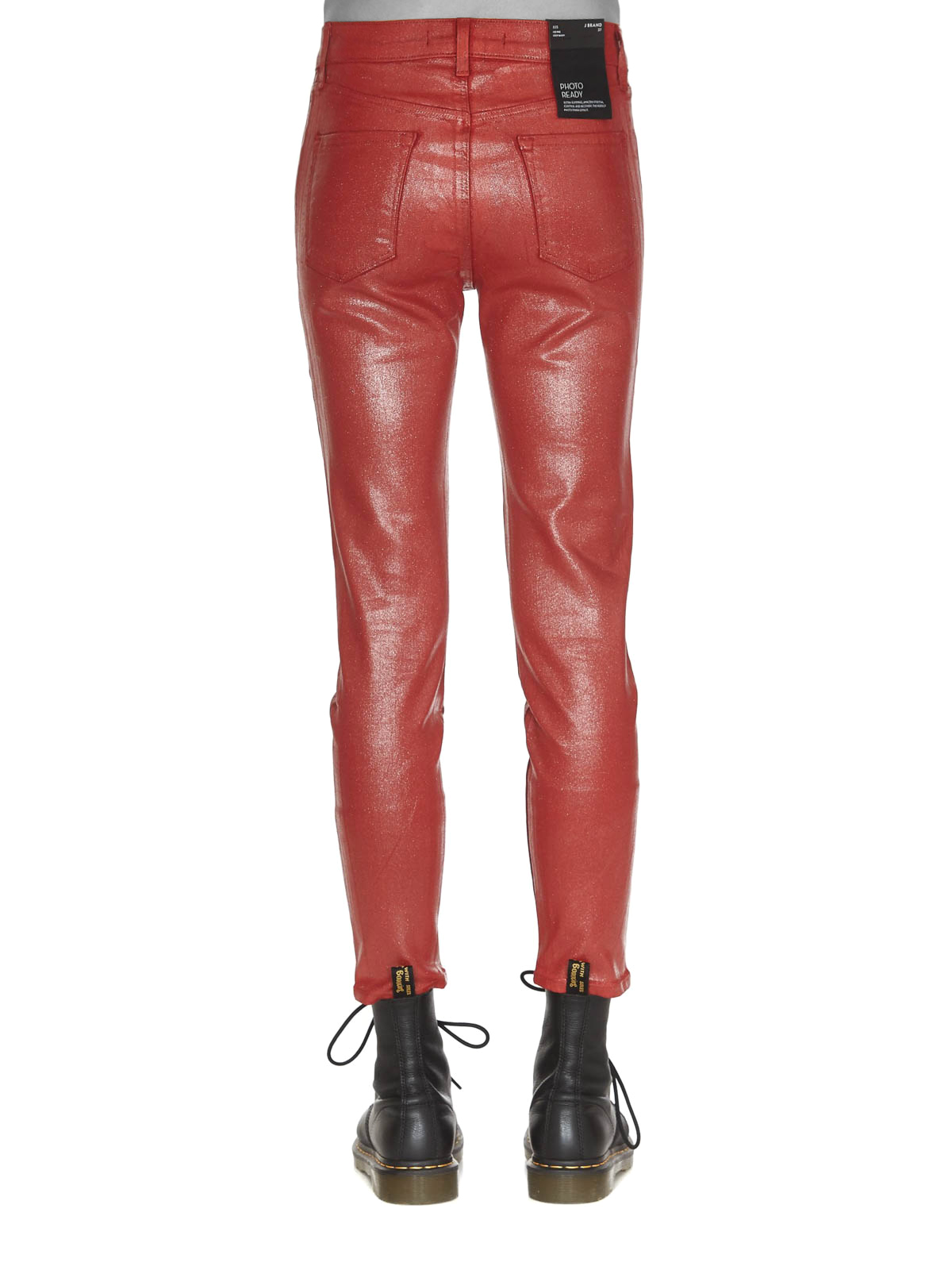 Shop J Brand Red Metallic Denim Jeans In Rojo