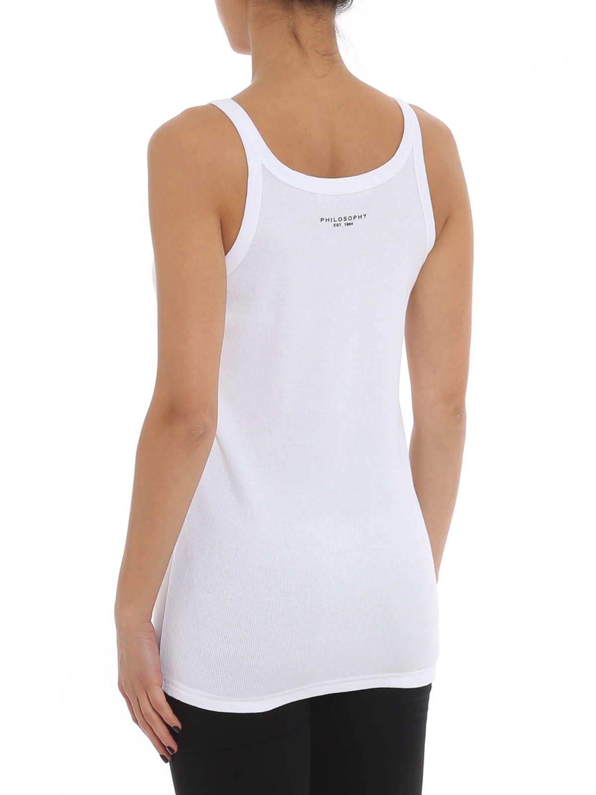 Shop Philosophy Di Lorenzo Serafini Ribbed Cotton Top In White