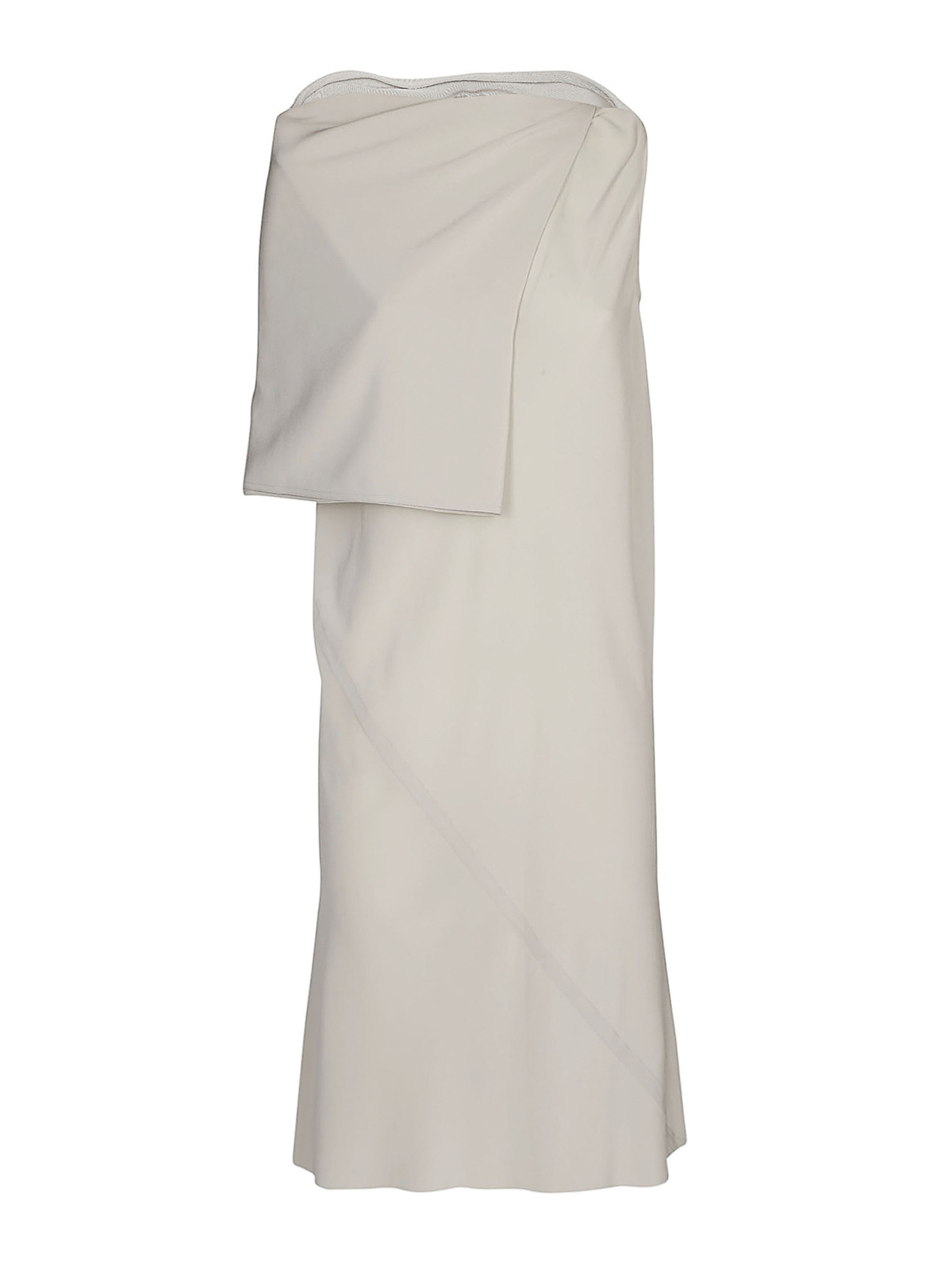 princess polly baby blue dress Rick Owens Silk knee length dress with asymmetric cape|RP19S6563SCR61