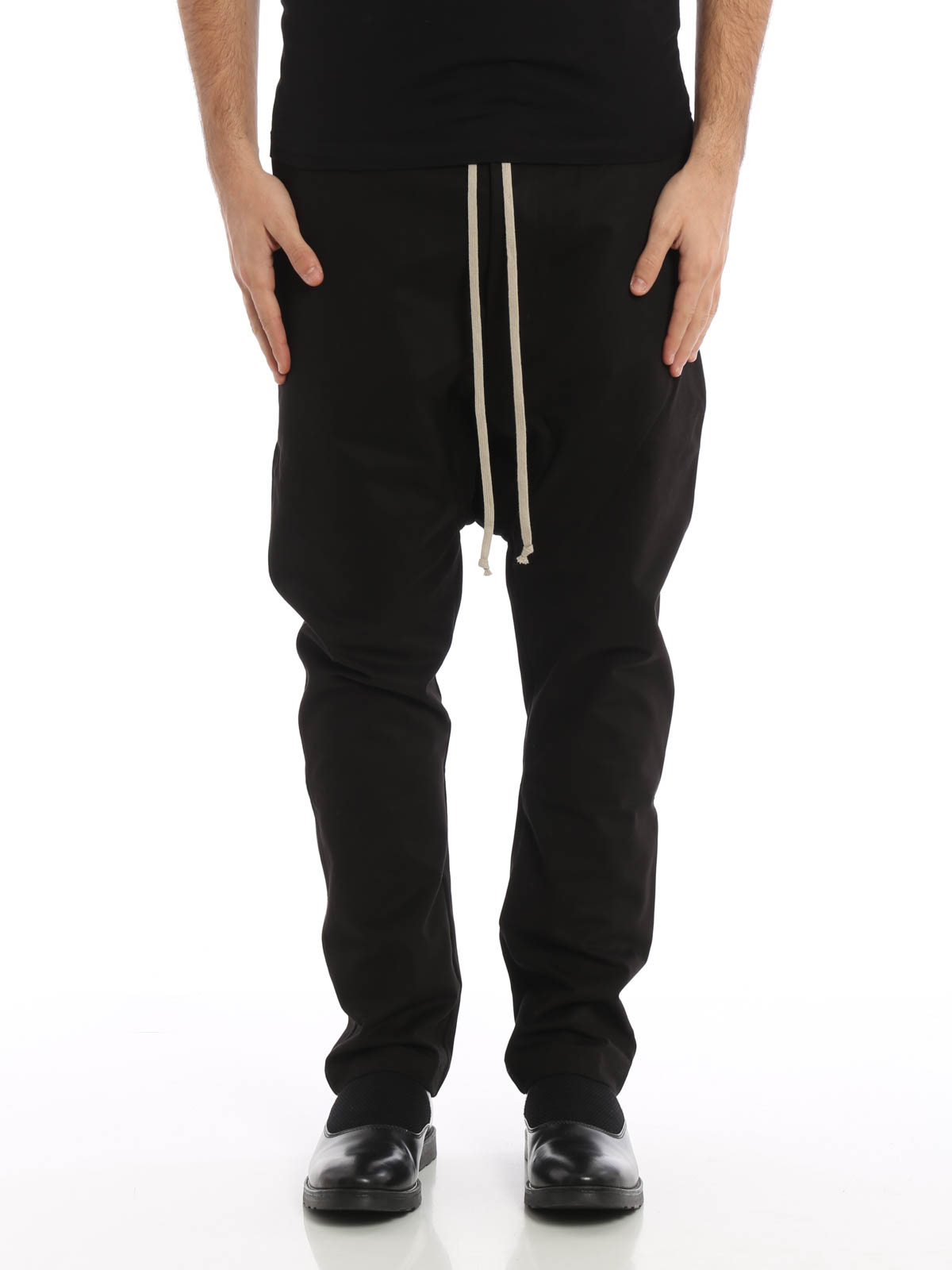 rick owens hun online casual trousers cotton low crotch trousers 00000091008f00s002