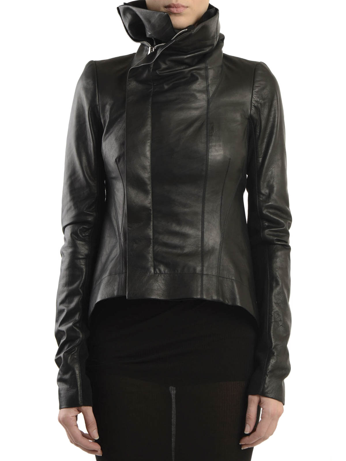 Rick Owens Naska biker leather jacket - Black | RP16S9710LV09