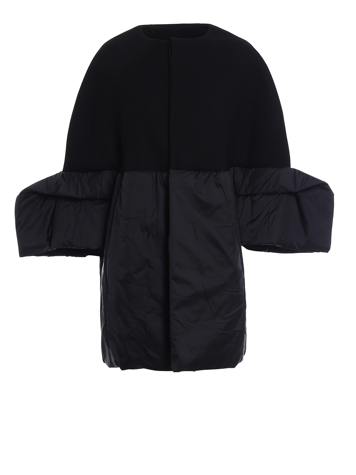 Short coats Rick Owens - Collarless combo cocoon coat