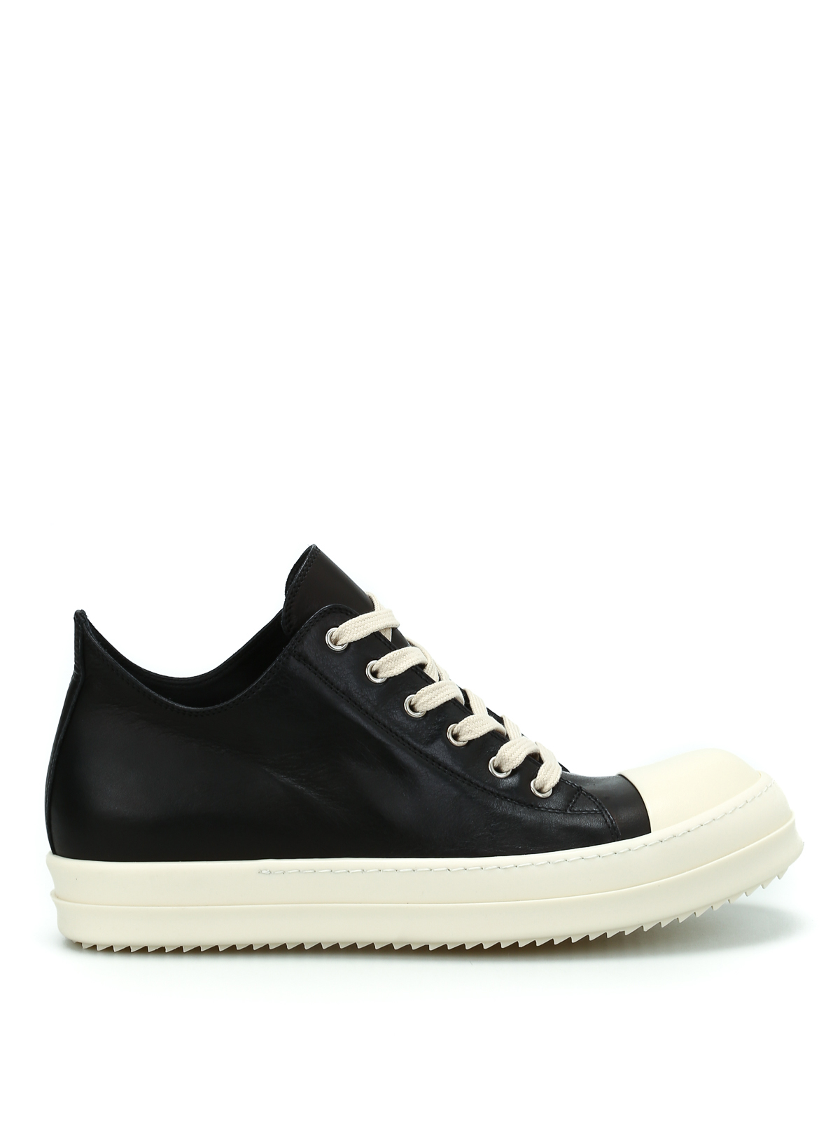 Rick Owens Leather mid-top sneakers - Black - Men|RU17F8891LCWP91