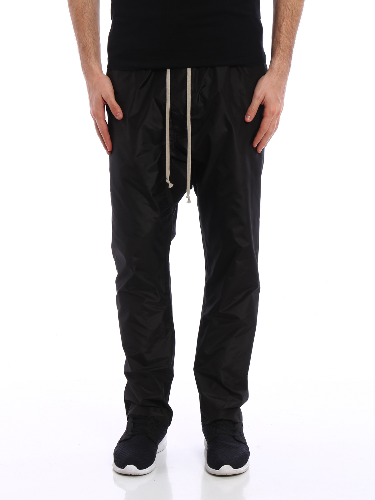Rick Owens Silk drop crotch trousers - Black - Men|RR17S9380TS09