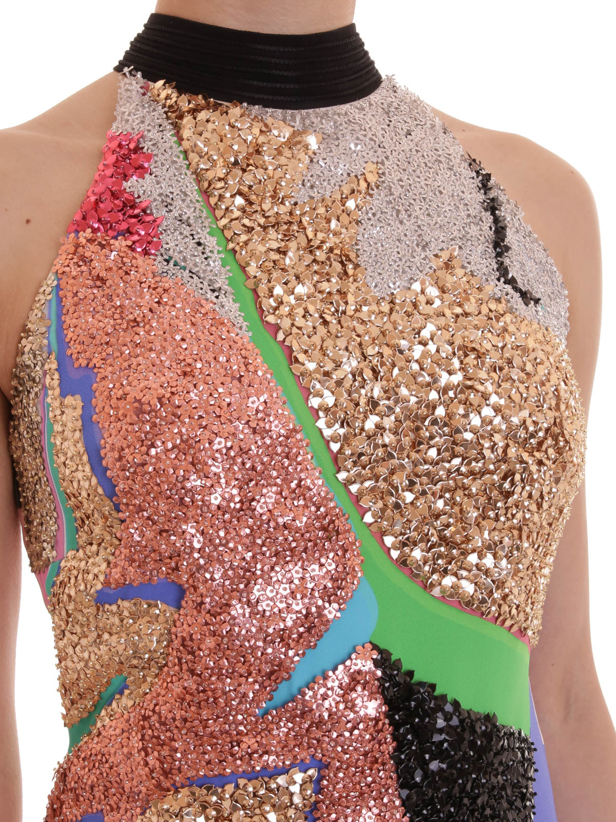 Roberto Cavalli Sequin embellished Leaves dress|CQR903LDZ49T0253