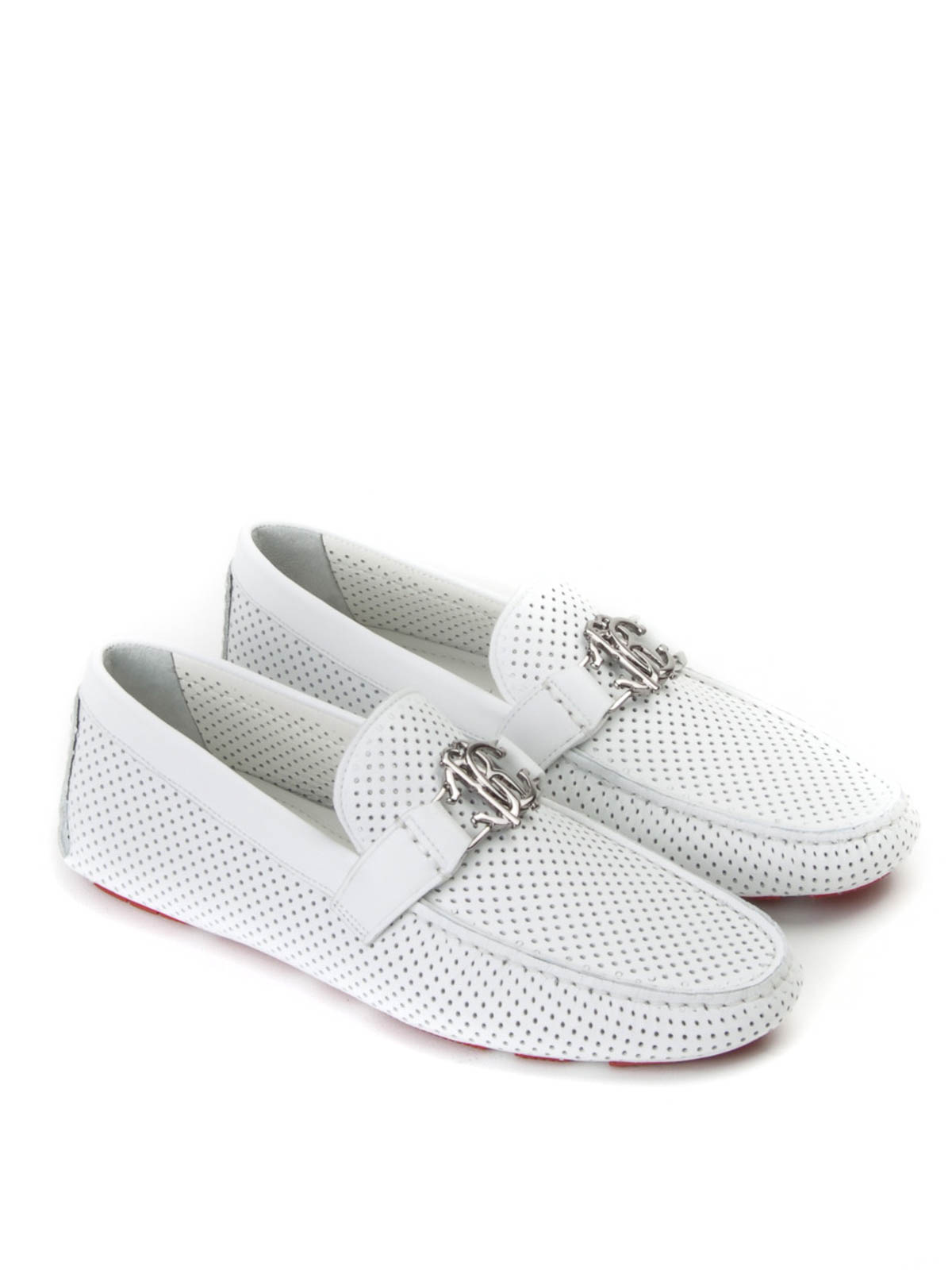 Roberto Cavalli Microperforated leather loafers - White|7710 display picture 2