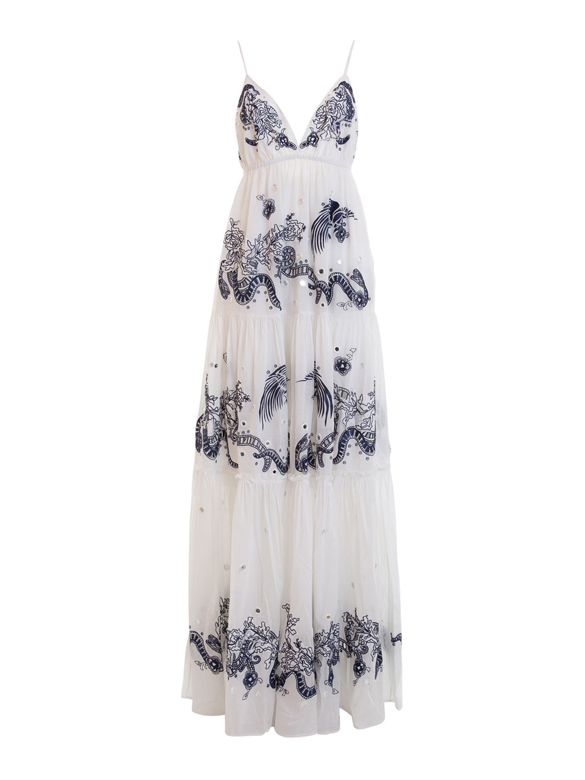 Roberto Cavalli Embroidered cotton sleeveless dress|EQR168SM001D0498