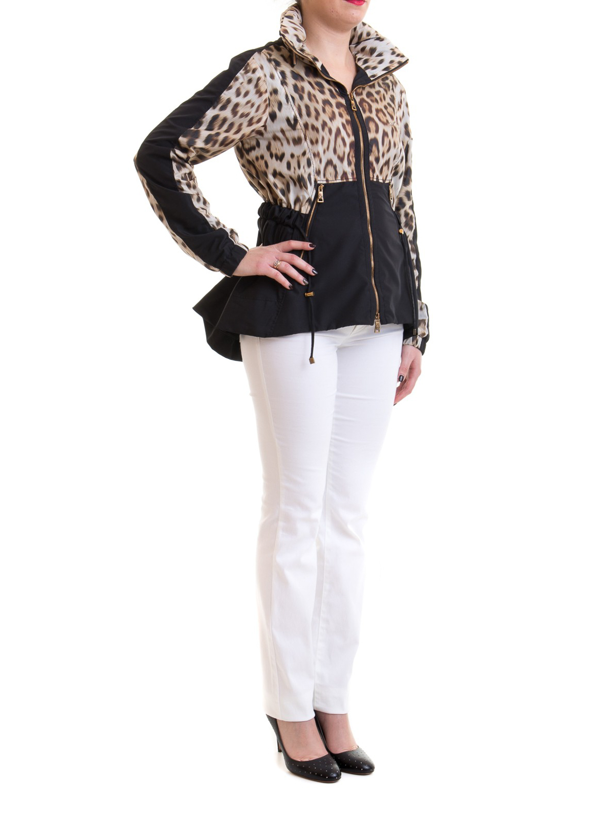 Roberto Cavalli Leopard printed windbreaker|JQT5015LS06D5134
