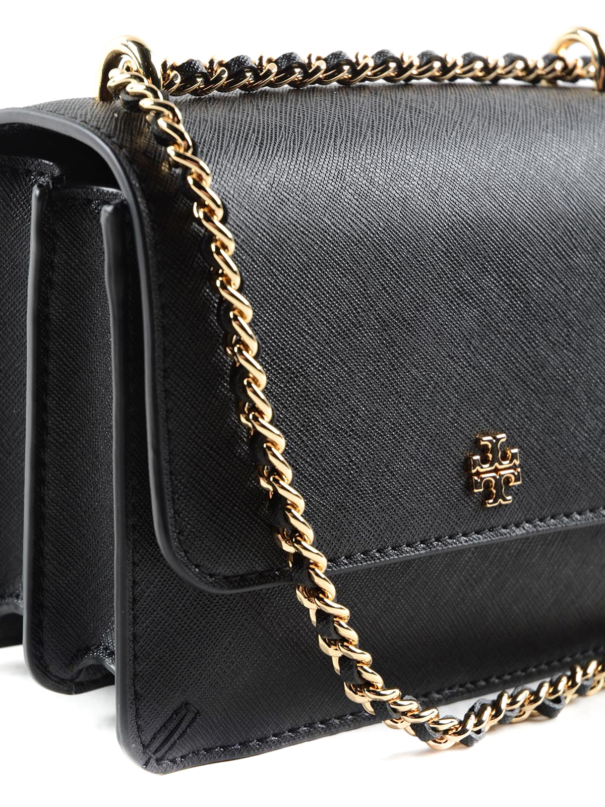 Robinson Round Saffiano Leather Crossbody Bag In Black/gold