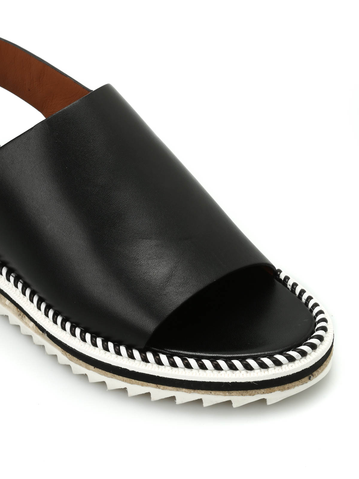Givenchy Rocket leather and rope sandals - Black | BE08732004001