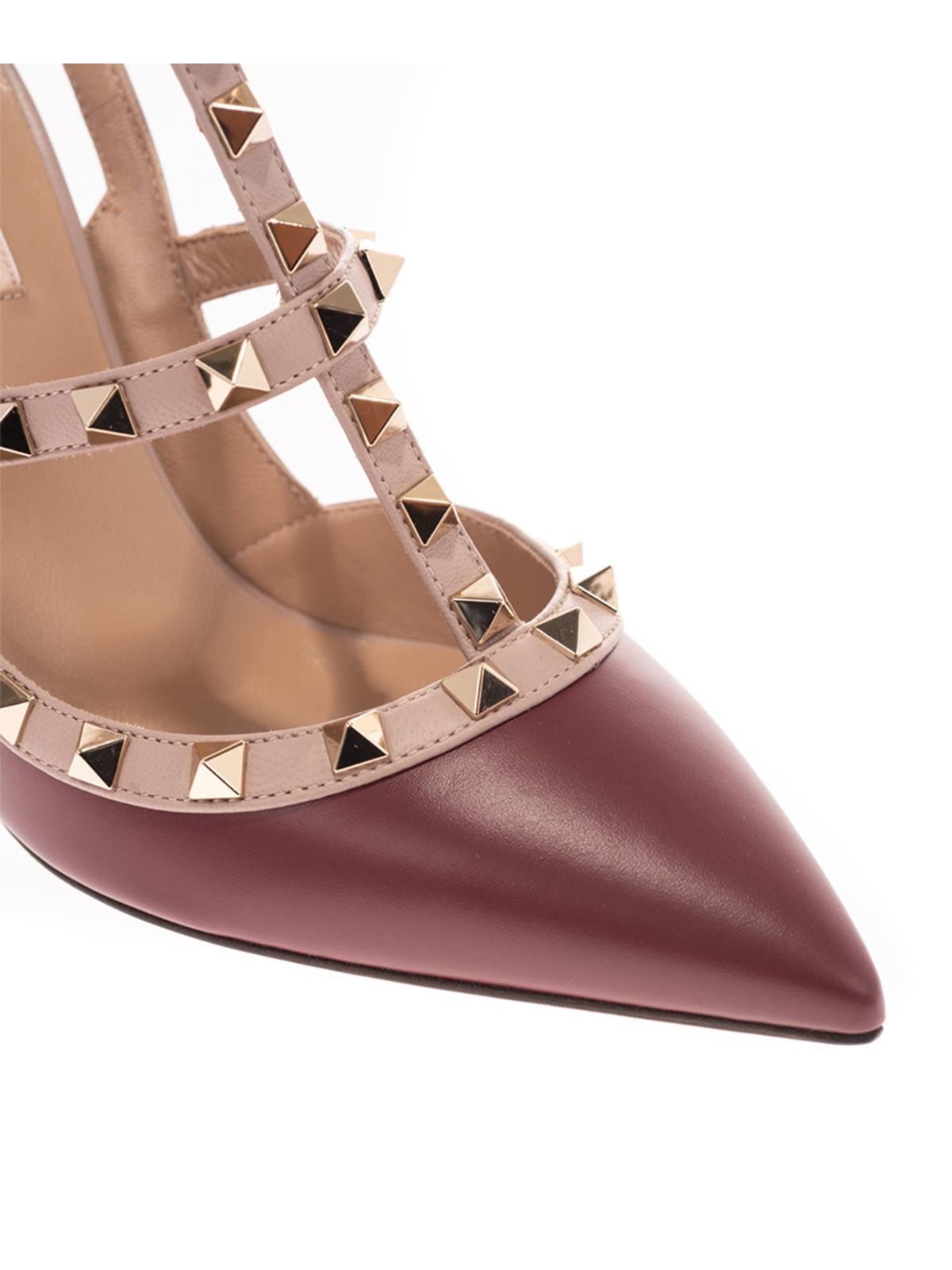 Court shoes Valentino Garavani - Rockstud pump burgundy and pink - UW0S0393VODFA5