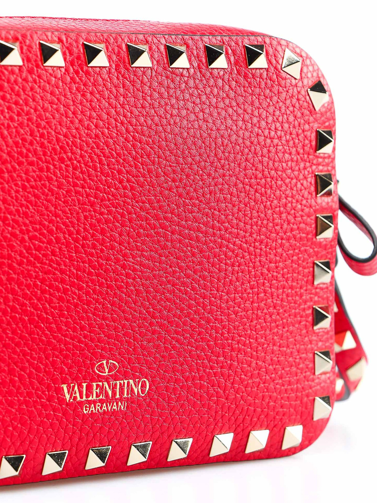 Rockstud leather clutch bag Valentino Garavani Red in Leather