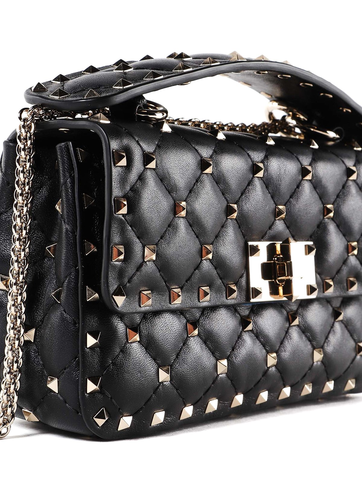 Black Rockstud leather cross-body bag, Valentino Garavani