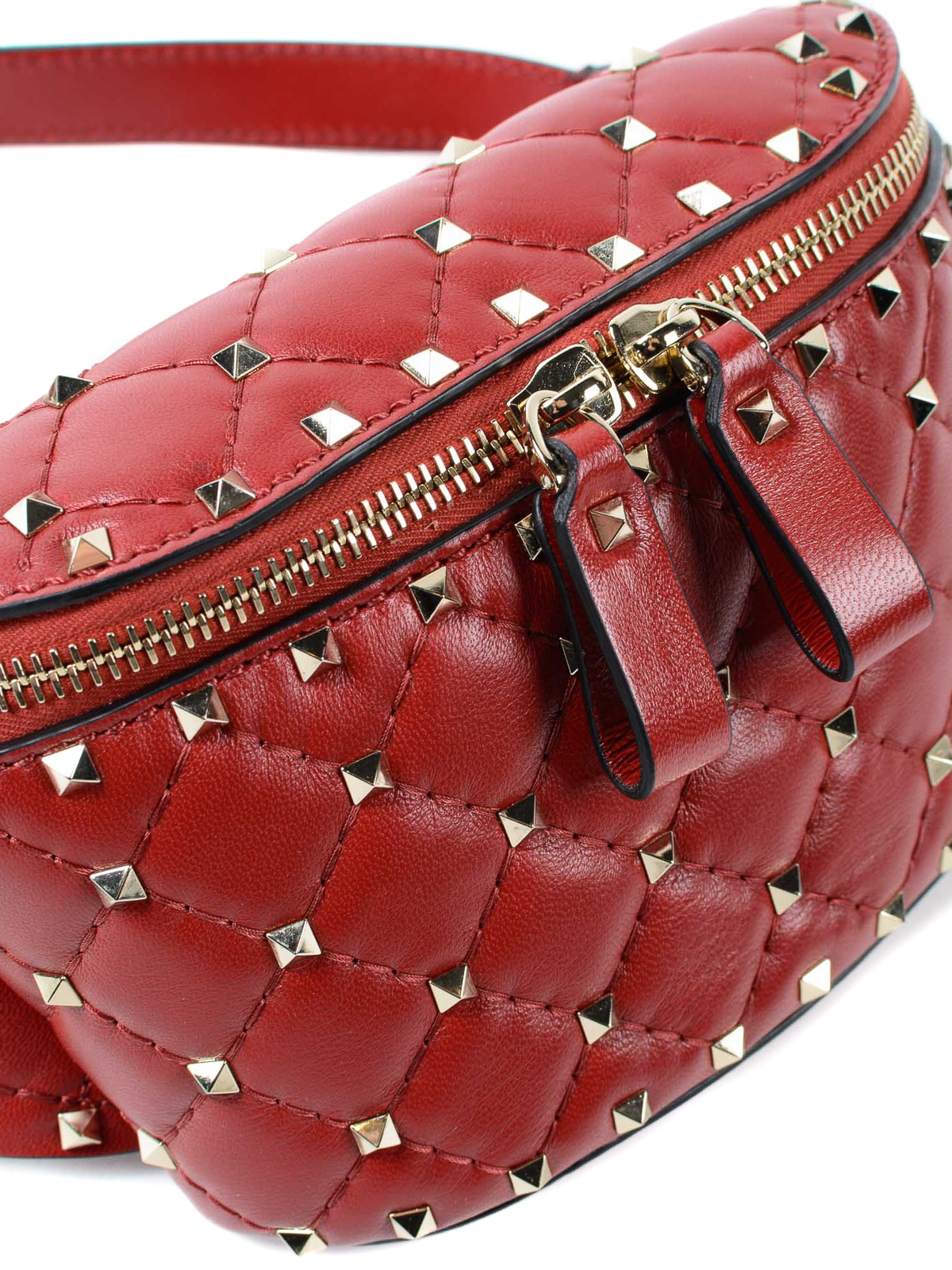 Gå ned isolation Seaside Belt bags Valentino Garavani - Rockstud Spike red nappa belt bag -  PW0B0B46NAP0RO