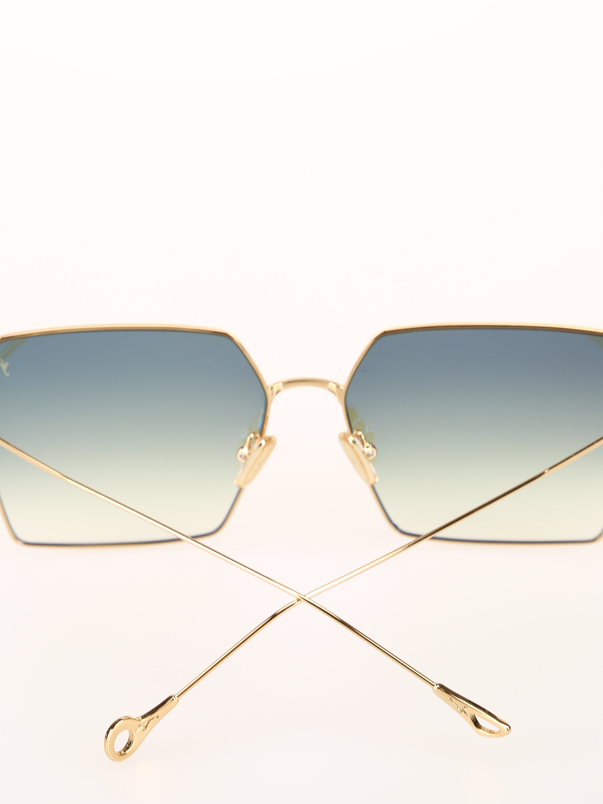 Square frame sunglasses in gold-toned metal